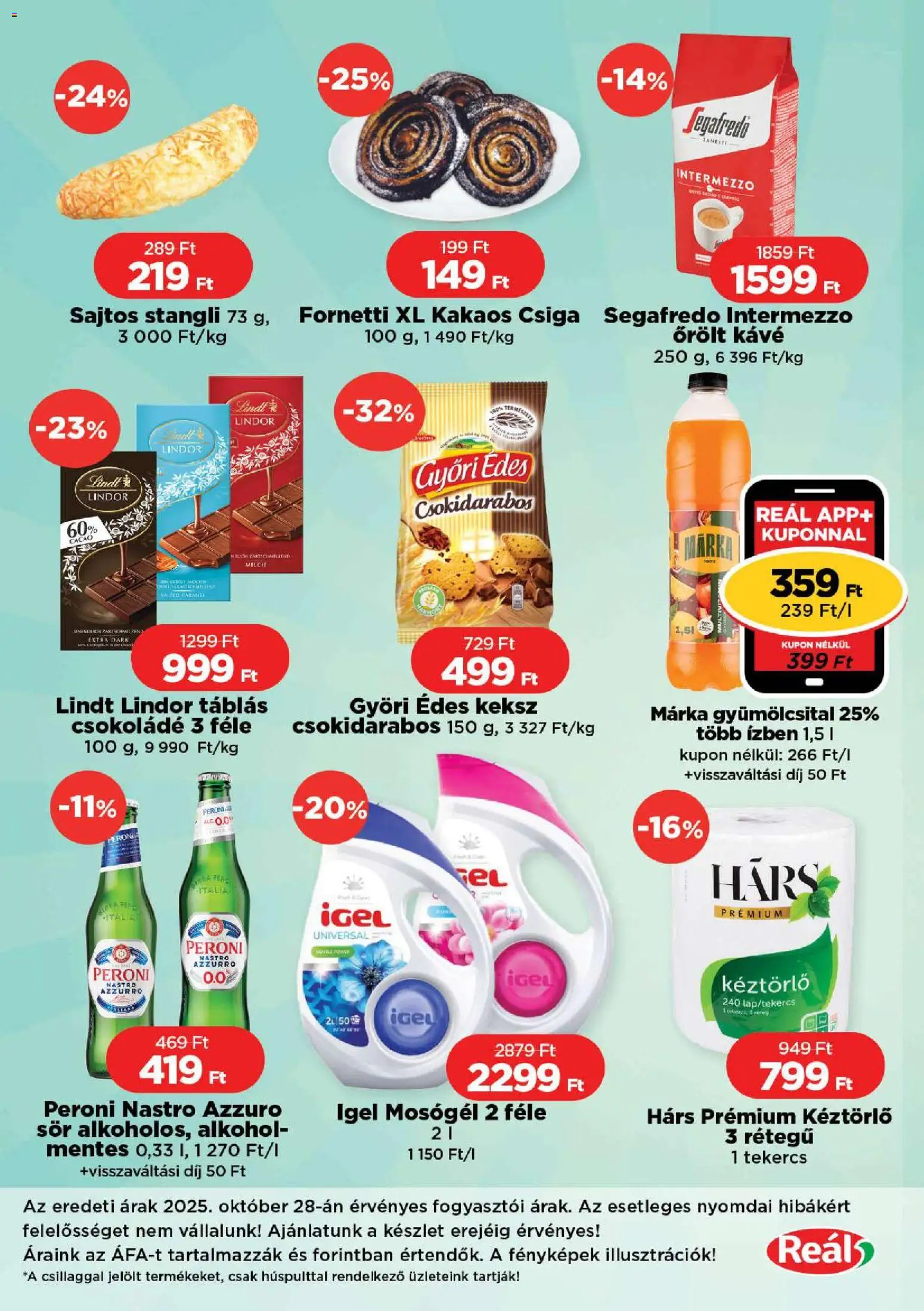 Reál akciós ujság - amely érvényes a következő dátumtól: 06.11.2025 | Oldal: 2 | Termékek: Alkohol, Kávé, Csokoládé, Keksz