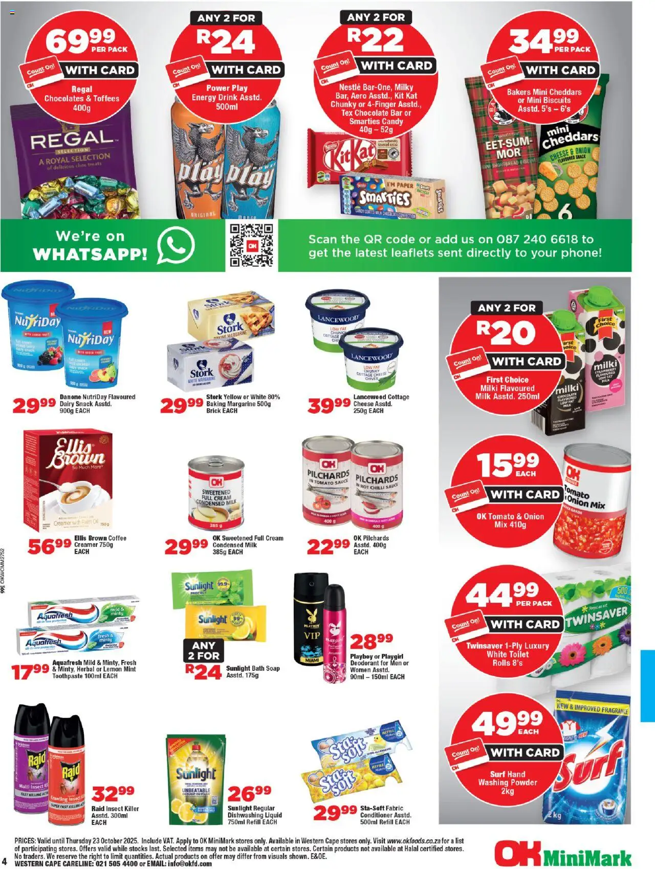 New OK Foods catalogue – valid from 15.10.2025 | Page: 4 | Products: Biscuits, Cottage cheese, Deodorant, Dishwashing liquid