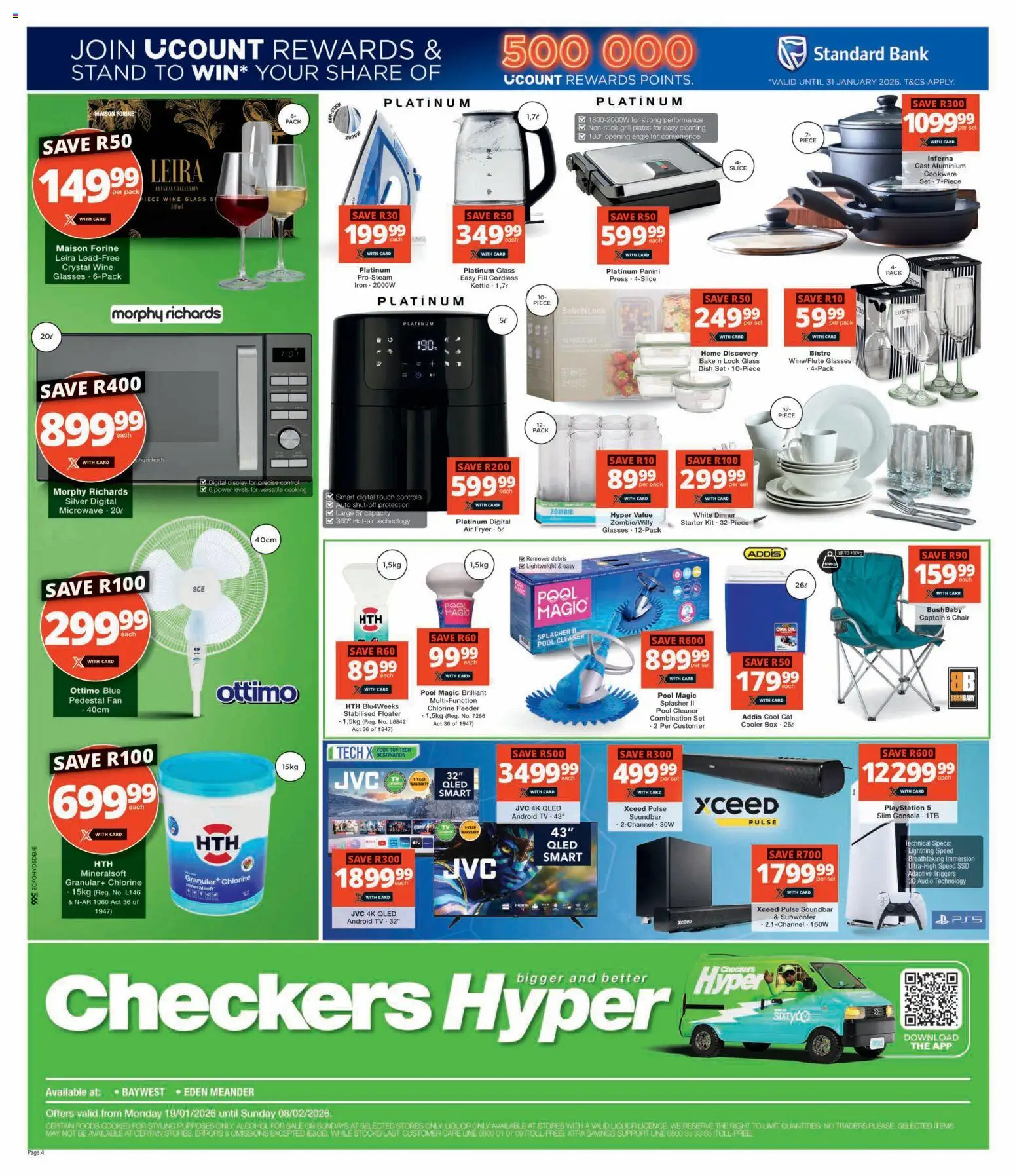 New Checkers catalogue – valid from 19.01.2026 | Page: 4 | Products: Audio, Grill, Fan, Cooler