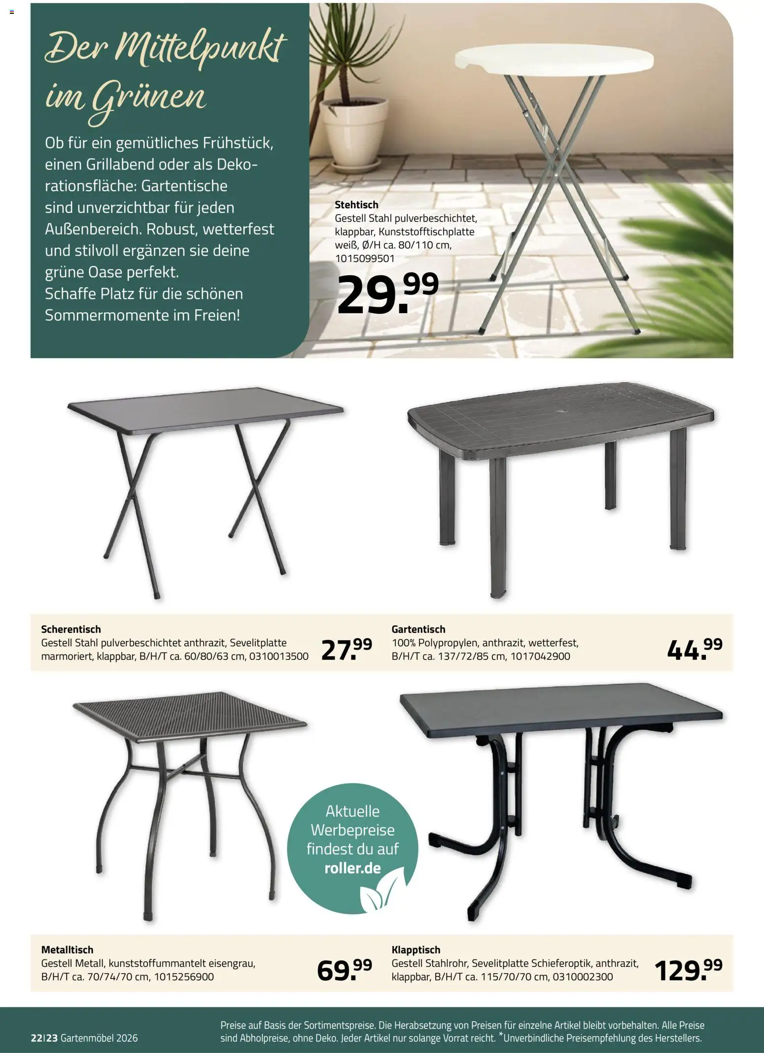 Roller Garten looks – gültig ab 23.02.2026 | Seite: 22 | Produkte: Gartenmöbel