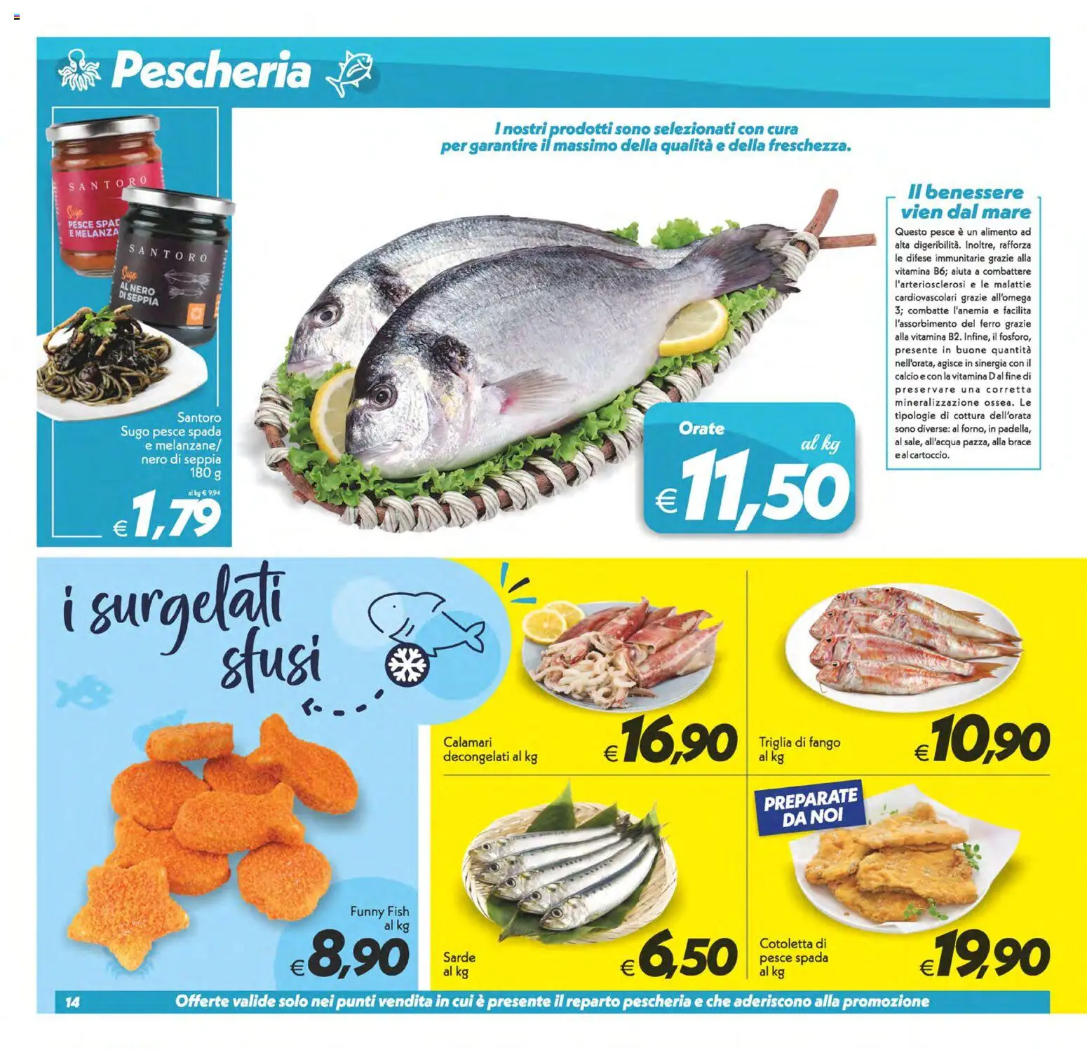 Volantino SuperConveniente del 17.04.2026 | Pagina: 14 | Prodotti: Pesce, Calamari, Sugo, Pesce spada