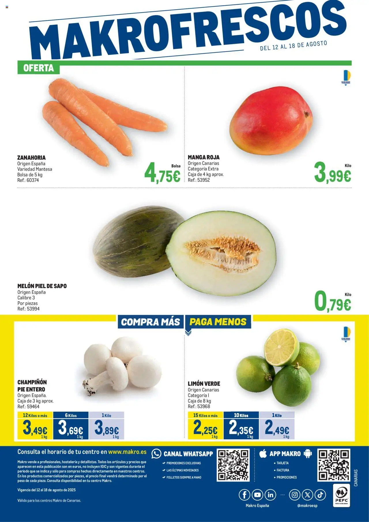 Makro - Fresco │ válido desde el 12.08.2025 | Página: 2 | Productos: Φορτιστής, Zanahoria, Bolsa, Caja