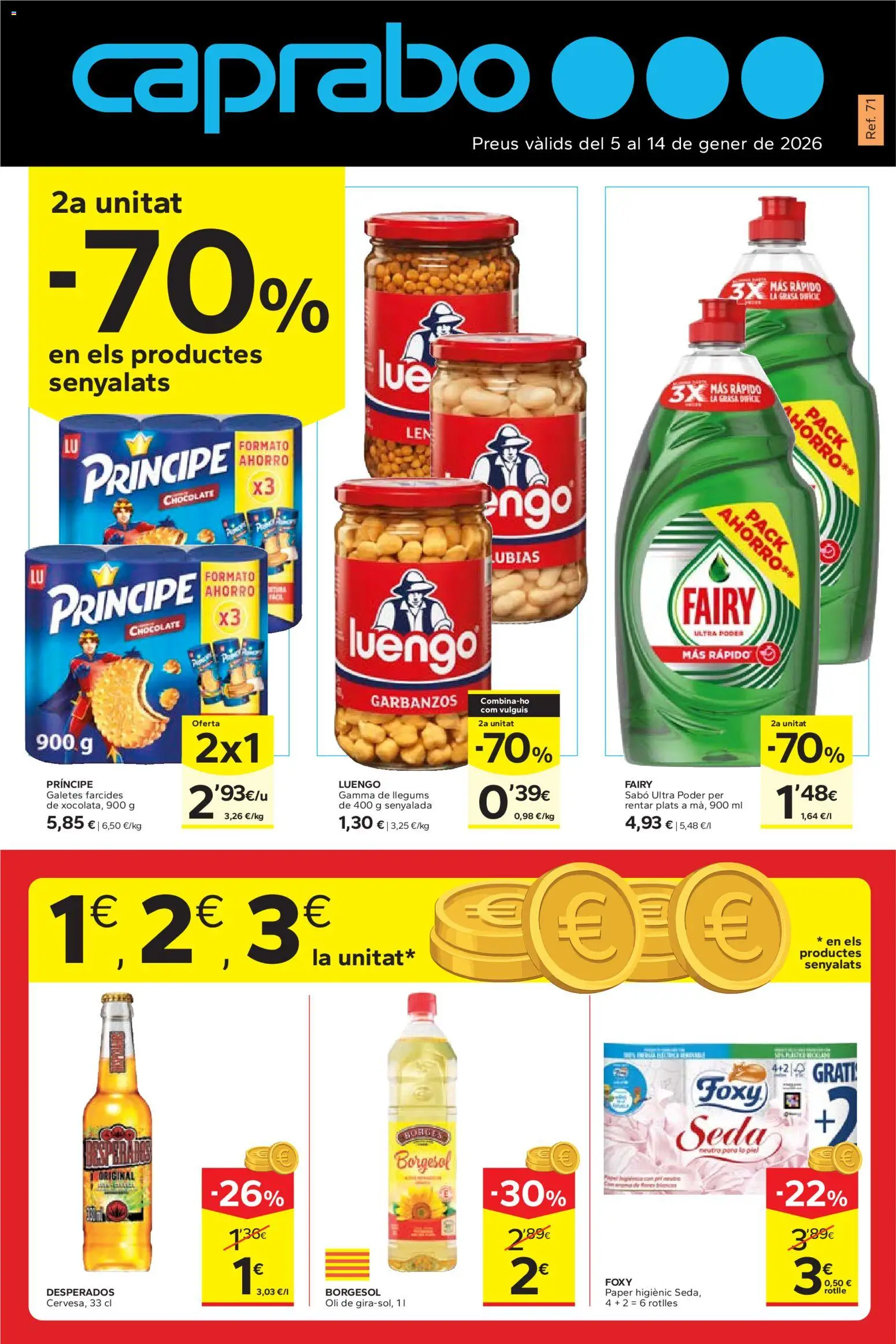 Caprabo folleto │ válido desde el 05.01.2026 | Página: 1 | Productos: Chocolate, Παρμεζάνα