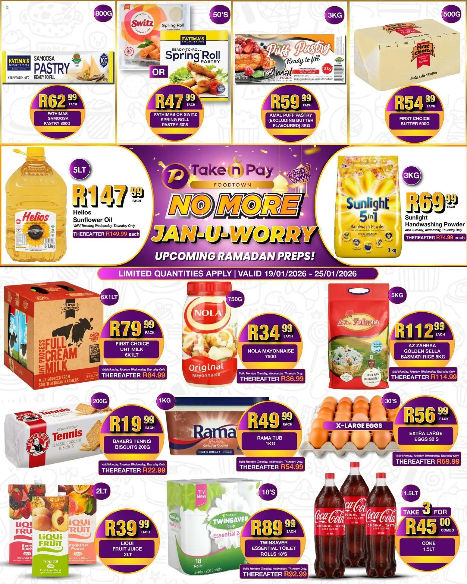 New Take n Pay catalogue – valid from 19.01.2026 | Page: 1 | Products: Handwash, Butter, Fat spread, Mayonnaise