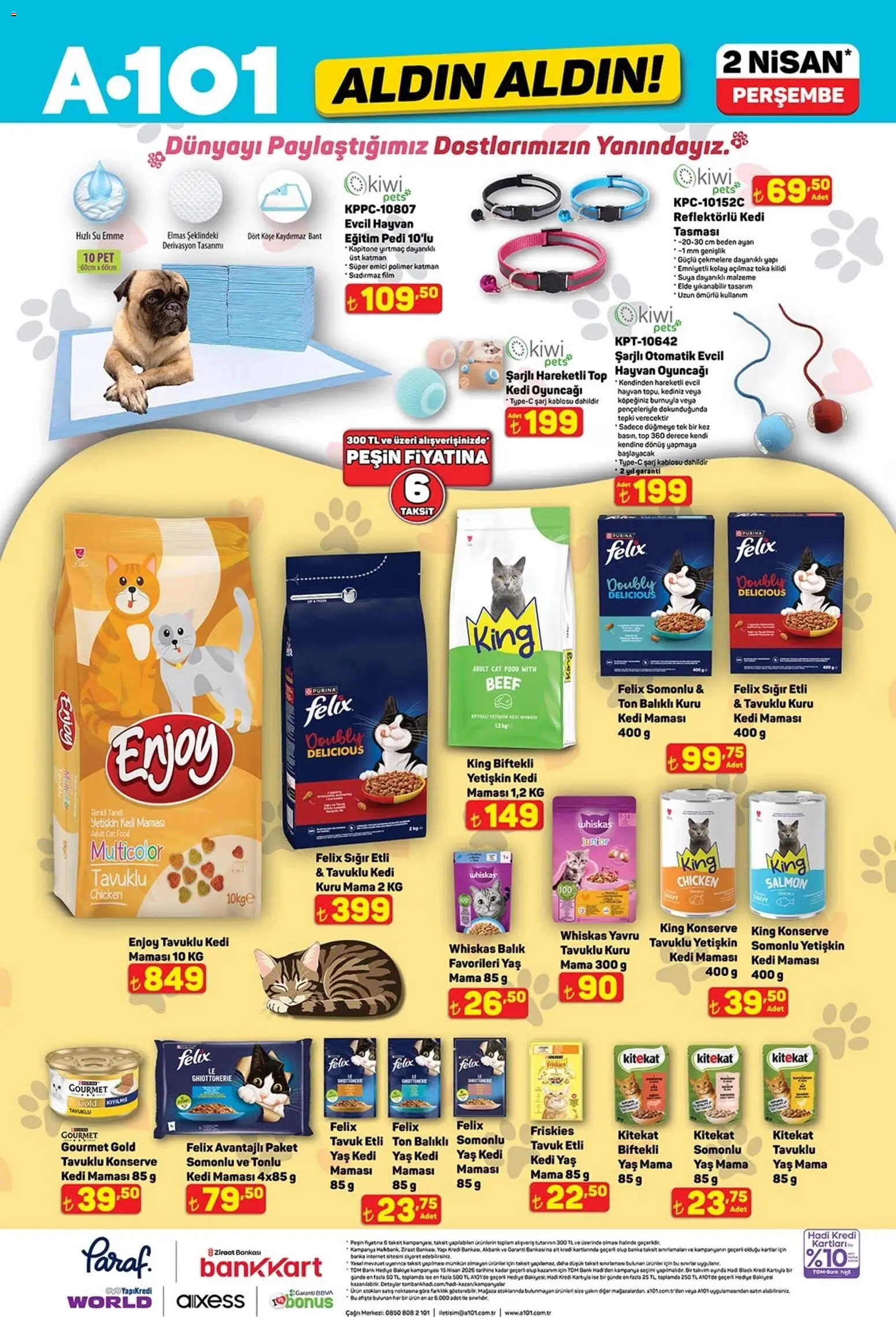 A101 - Katalog Aldın Aldın - 02.04.2026 tarihinden itibaren geçerlidir | Sayfa: 15 | Ürünler: Balık, Su, Bant, Yetişkin Kedi Maması