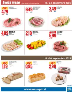 Novi Eurospin katalog ponudbe – veljaven od 18.09.2025 | Stran: 13 | Izdelki: Čevapčiči, Kos, Nabodala, Zrezki