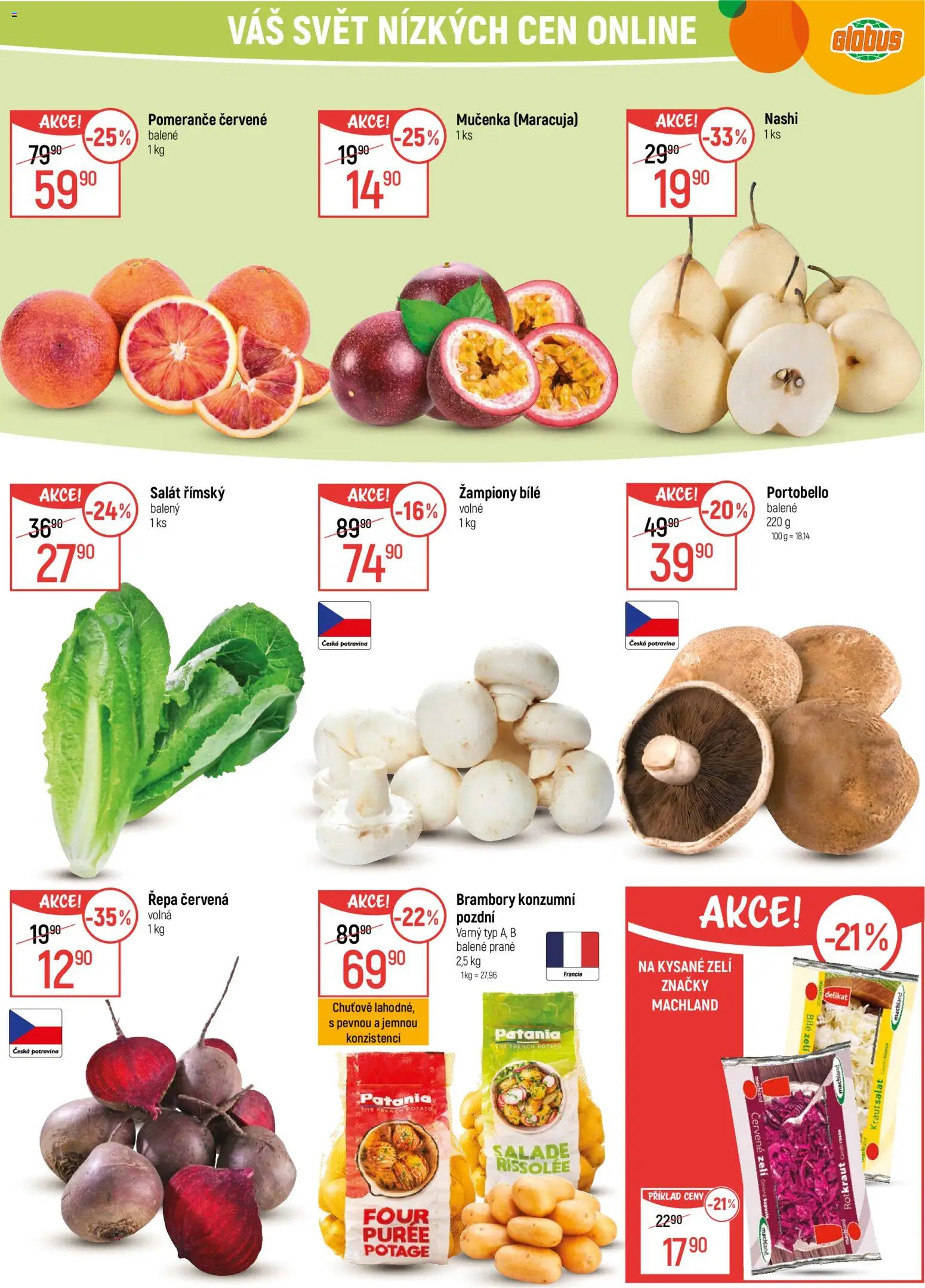 Globus leták - Praha Zličín od 07.01.2026 | Strana: 16 | Produkty: Globus, Pomeranče, Salát, Brambory