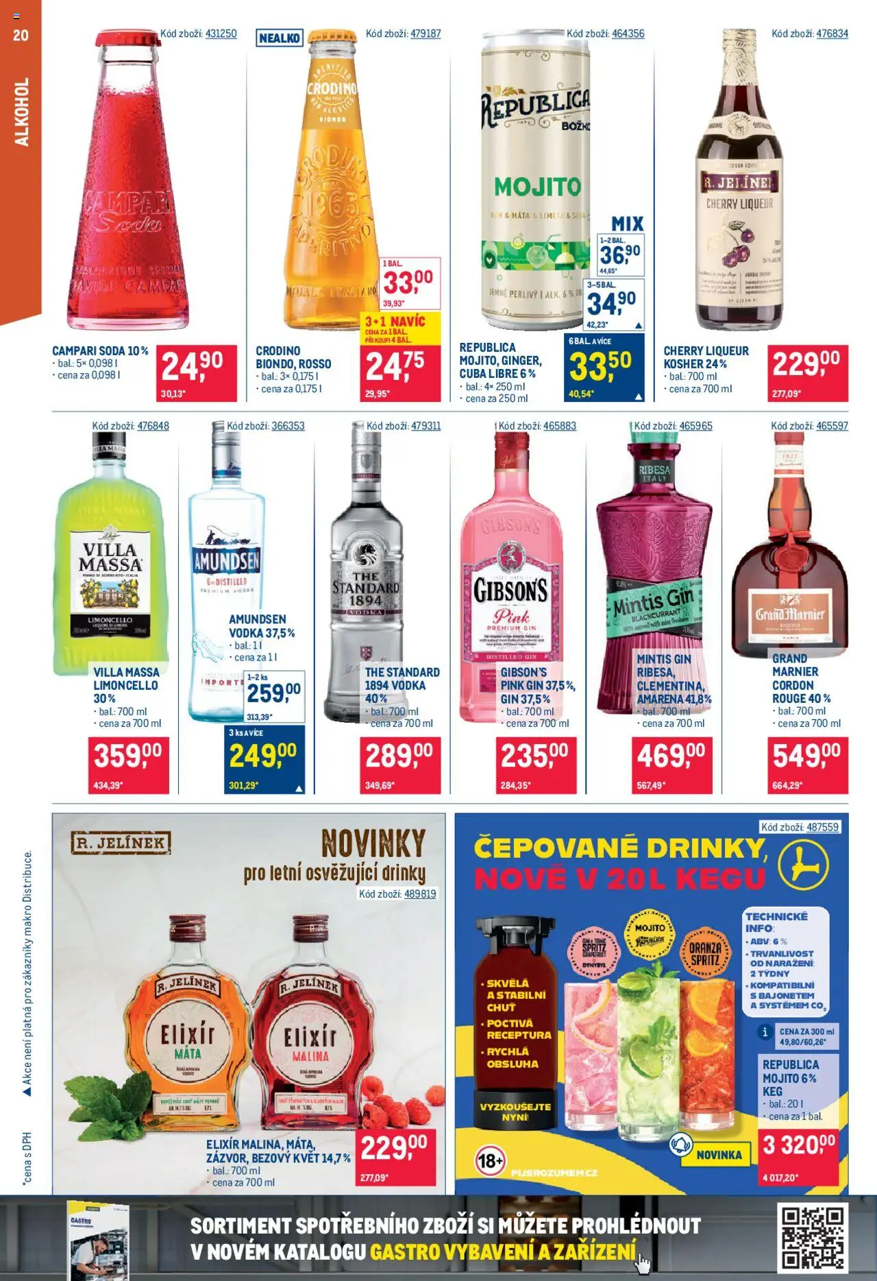 Makro leták - Gastronomie od 04.06.2025 | Strana: 20 | Produkty: Crodino, Gin, Campari, Mojito