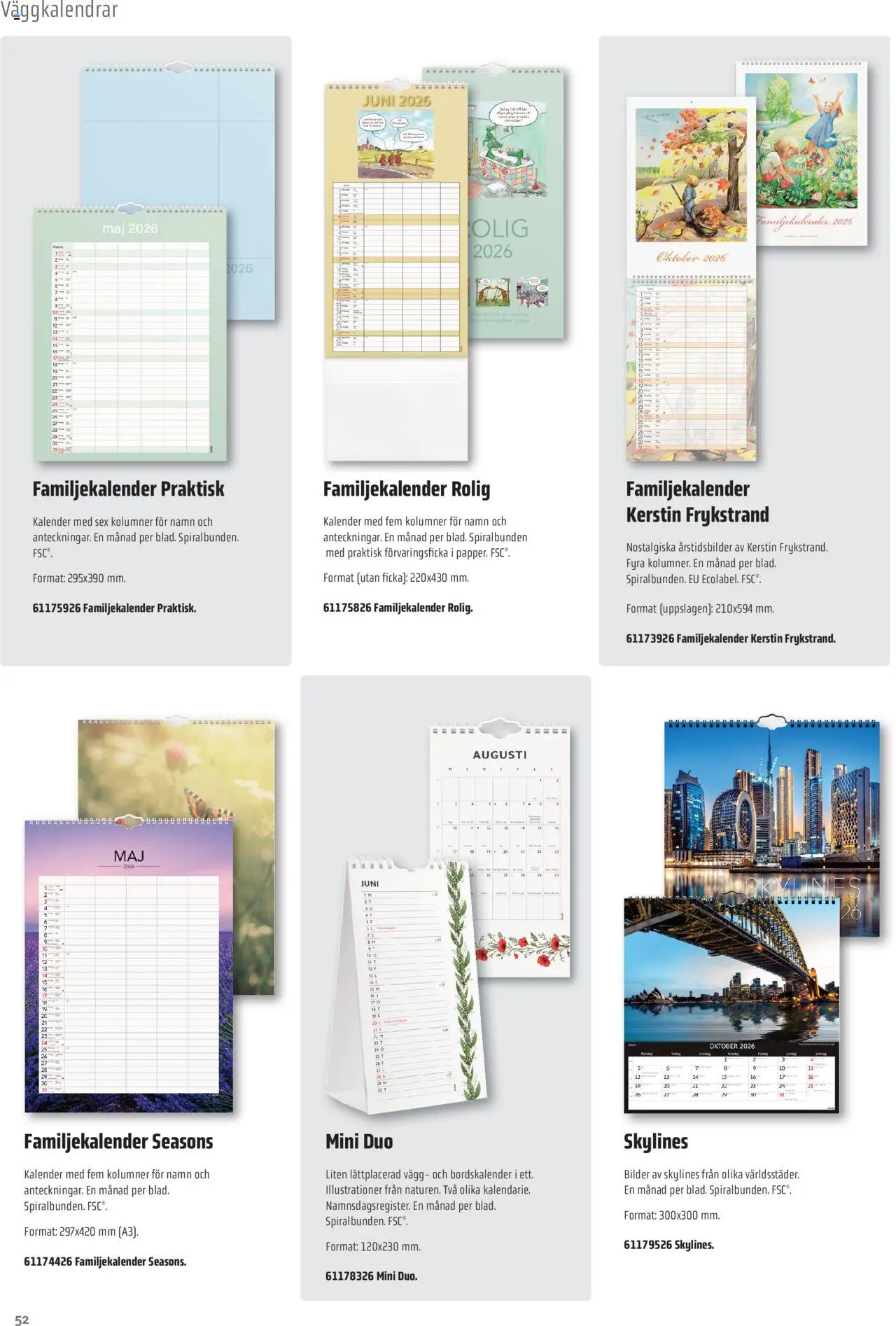 Office Depot reklamblad aktuell från 08.09.2025 | Sida: 52 | Produkter: Kalender