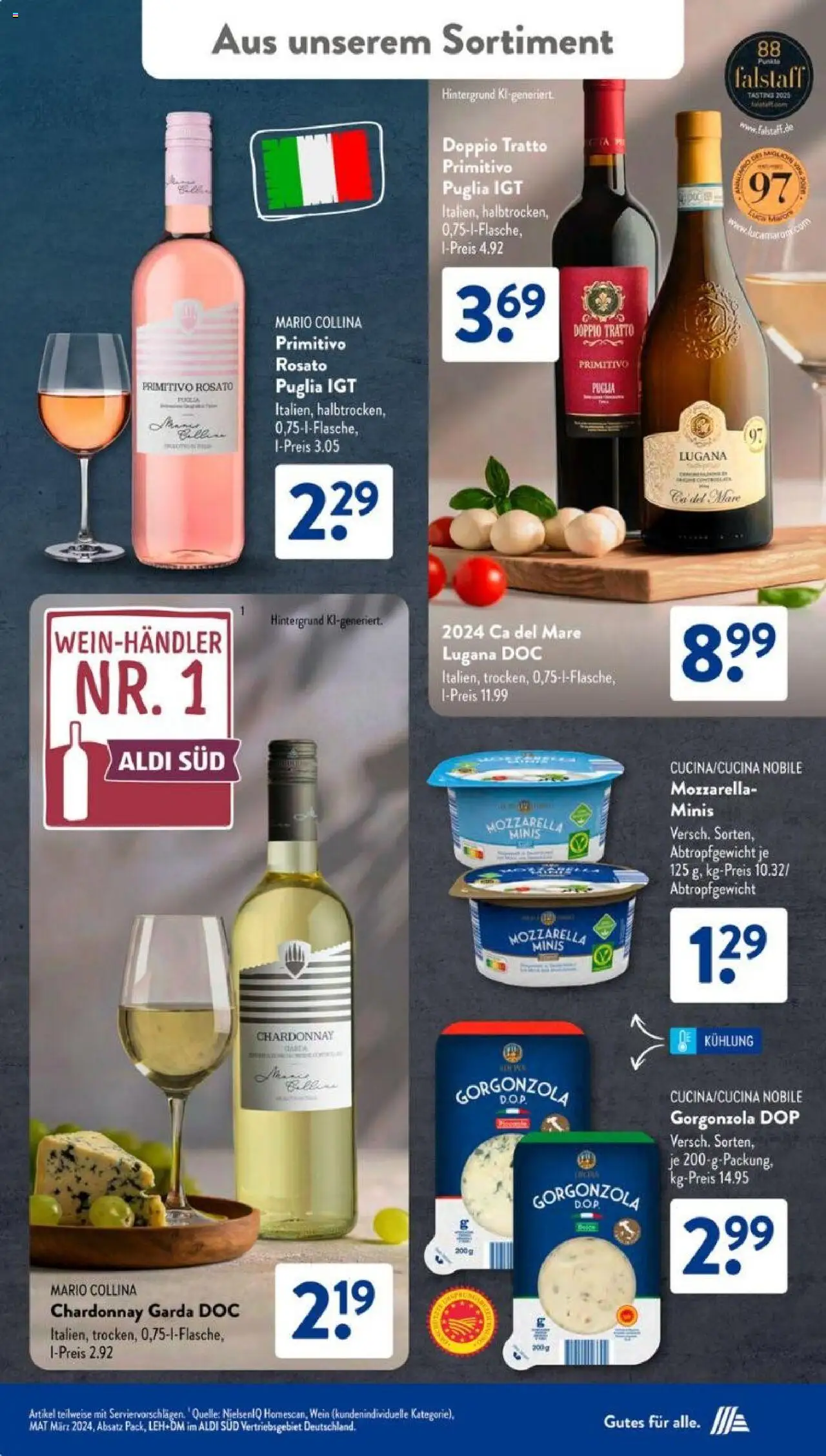 Aldi Süd Prospekt 	 – gültig ab 22.09.2025 | Seite: 22 | Produkte: Mozzarella, Wein