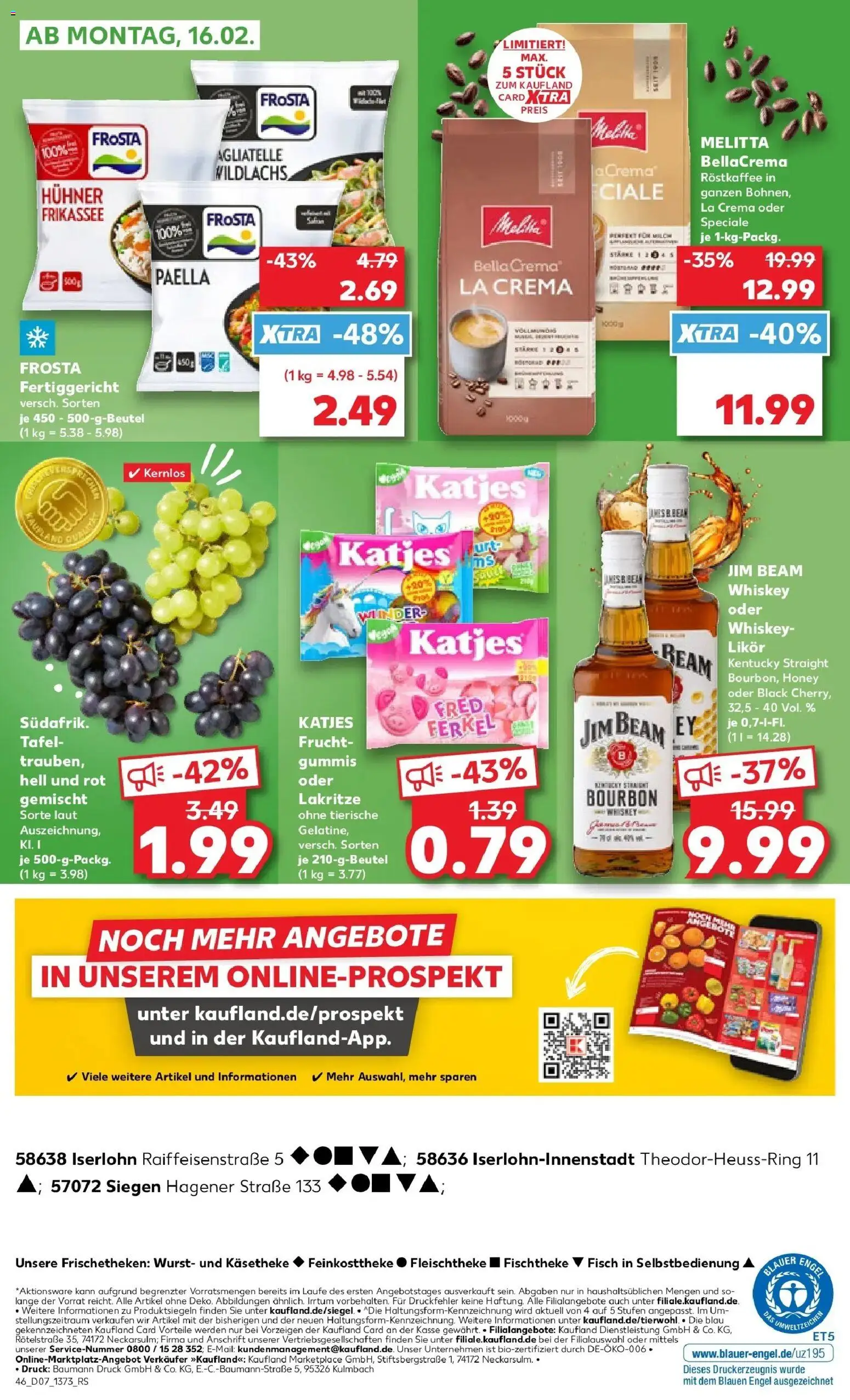 Kaufland prospekt Siegen	 – gültig ab 12.02.2026 | Seite: 54 | Produkte: Melitta, Jim beam, Frosta, Wurst