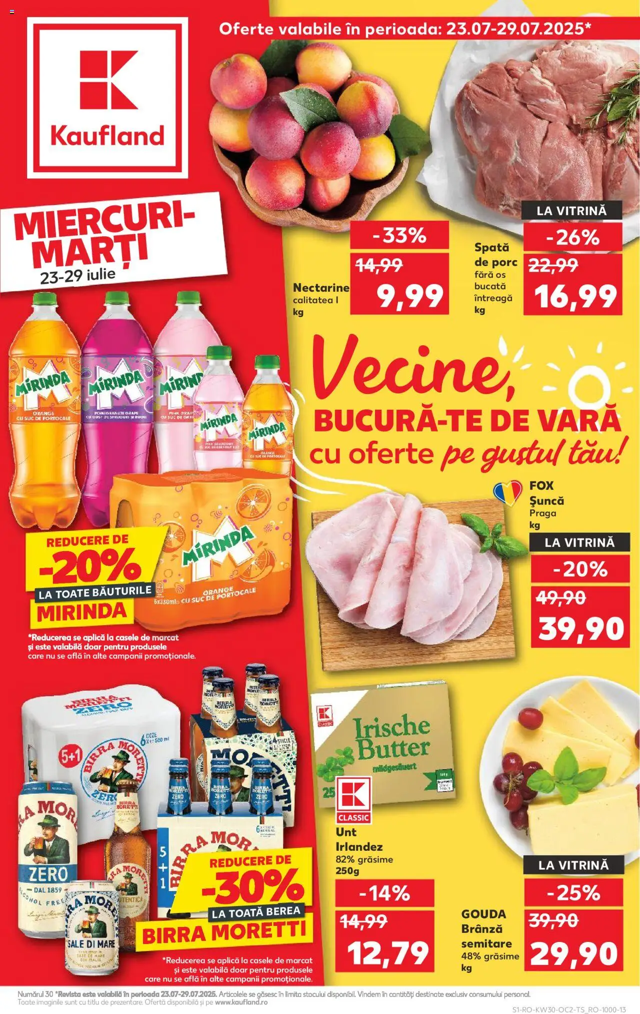 Kaufland RO akciós ujság - amely érvényes a következő dátumtól: 23.07.2025 | Oldal: 1 | Termékek: Gouda