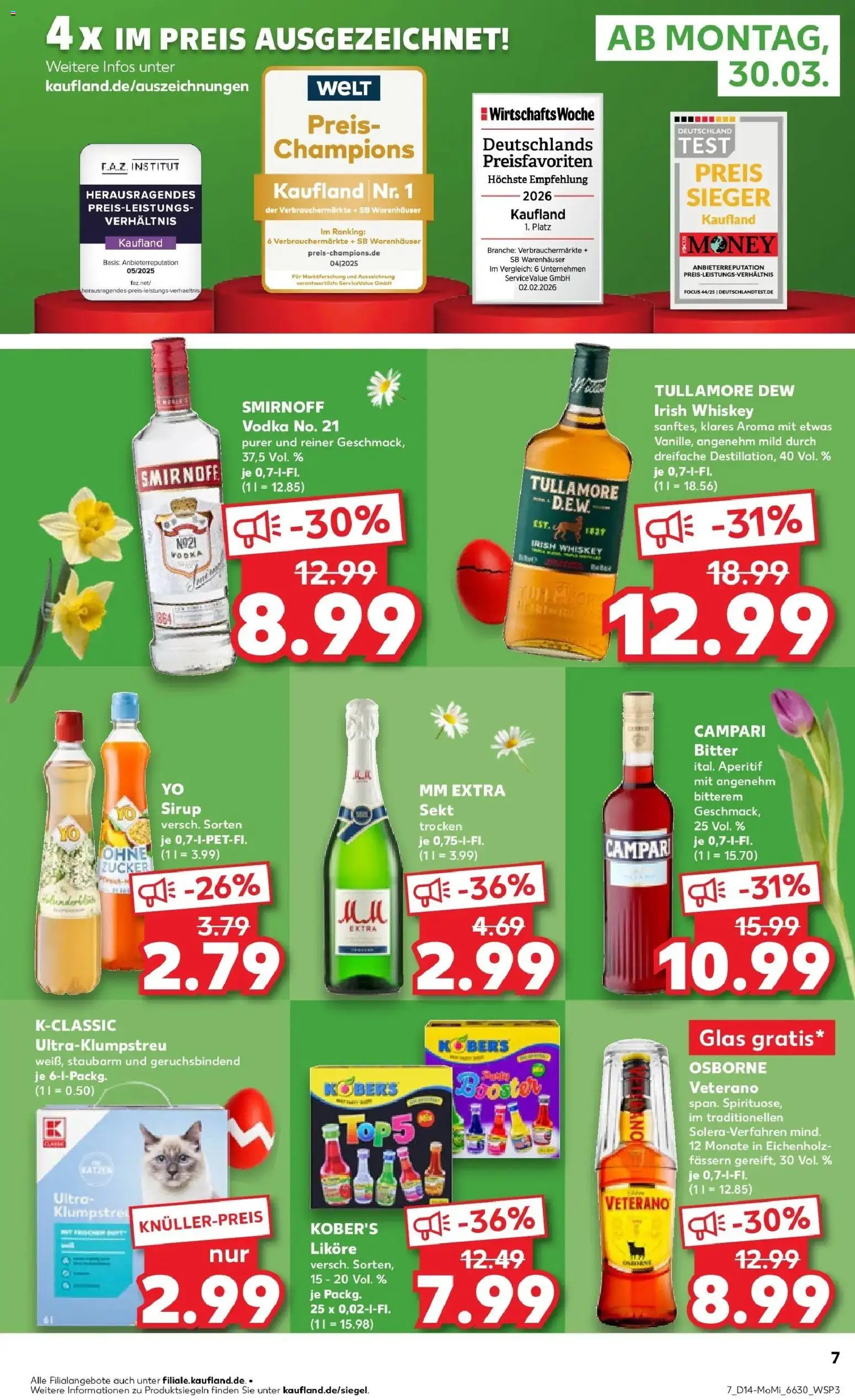 Kaufland Prospekt Lünen	 – gültig ab 30.03.2026 | Seite: 7 | Produkte: Campari, Sirup, Zucker, Whiskey