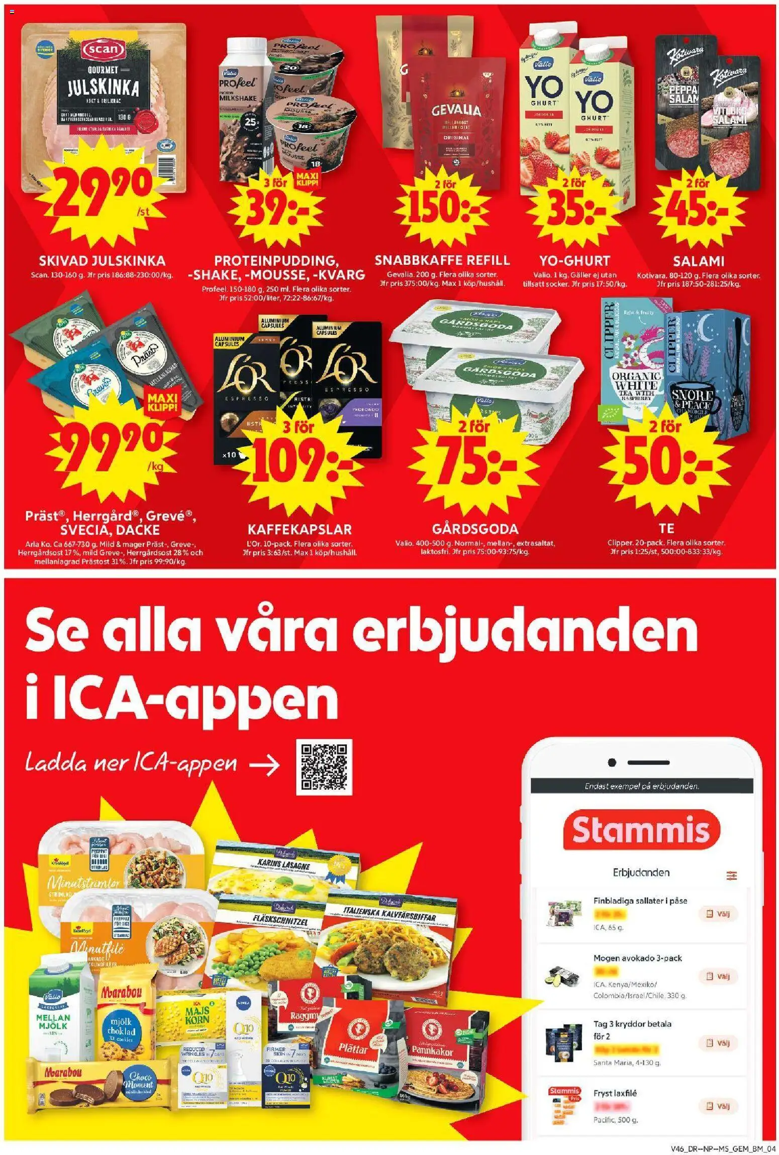 ICA Maxi reklamblad aktuell från 10.11.2025 | Sida: 6 | Produkter: Proteinpudding, Kaffekapslar, Choklad, Salami