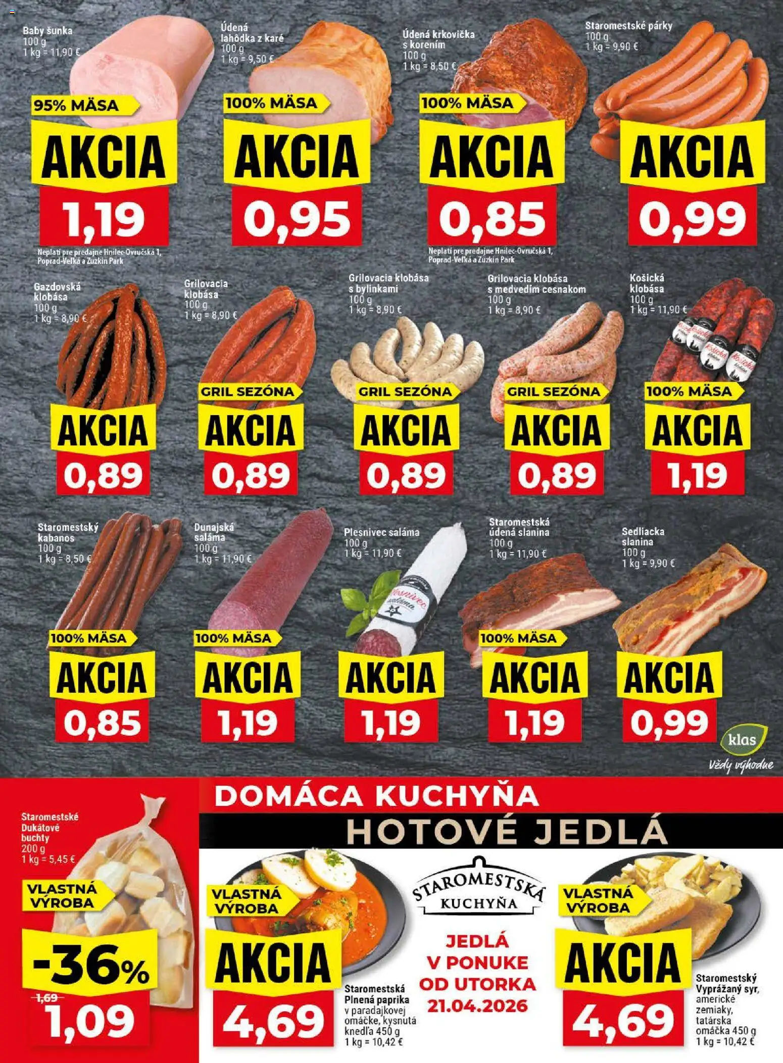 Nové Klas akcie – leták je platný od 20.04.2026 | Strana: 7 | Produkty: Gril, Kuchyňa, Omáčka