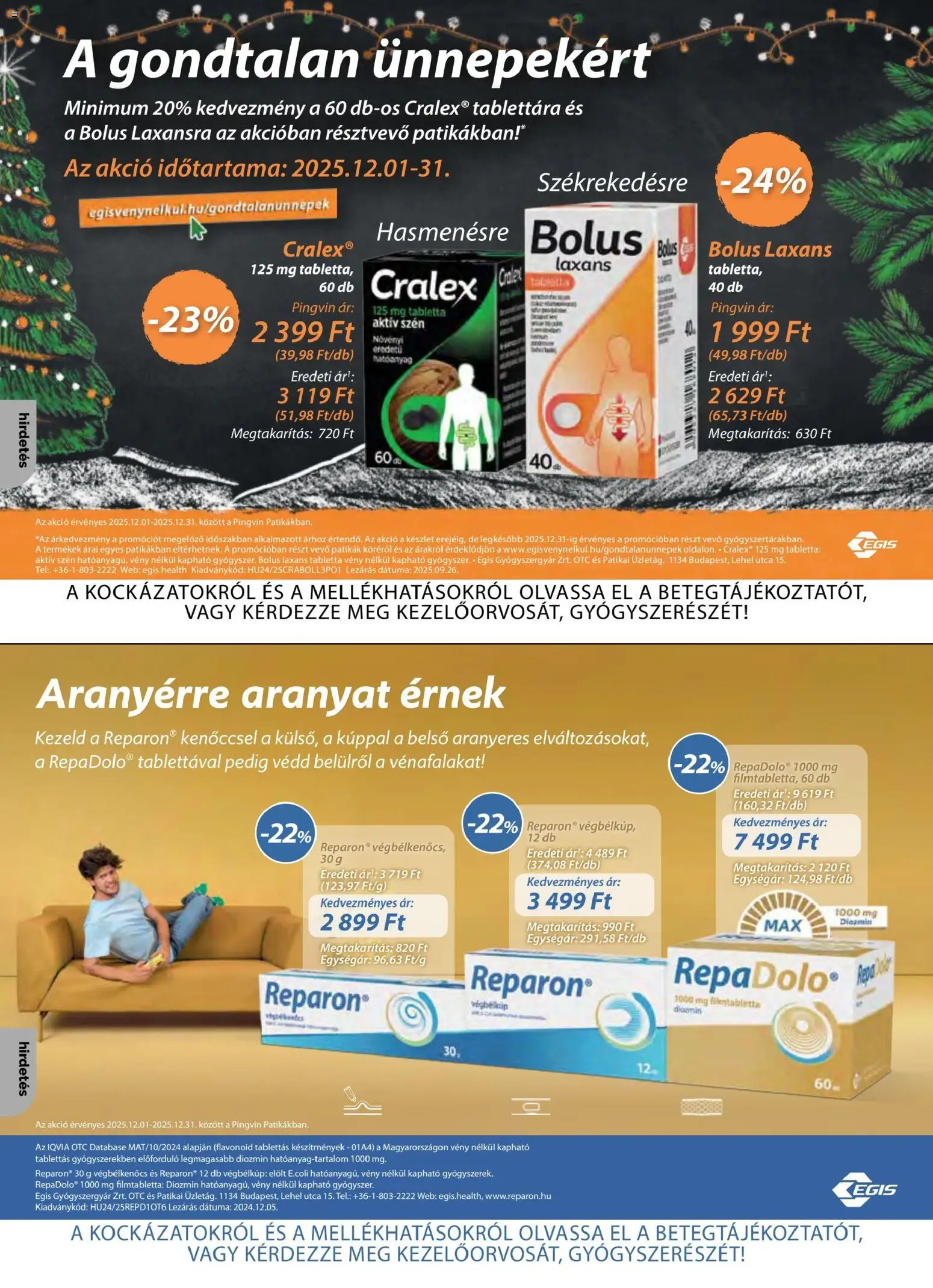 Pingvin Patika akciós ujság - amely érvényes a következő dátumtól: 01.12.2025 | Oldal: 10 | Termékek: Tablet