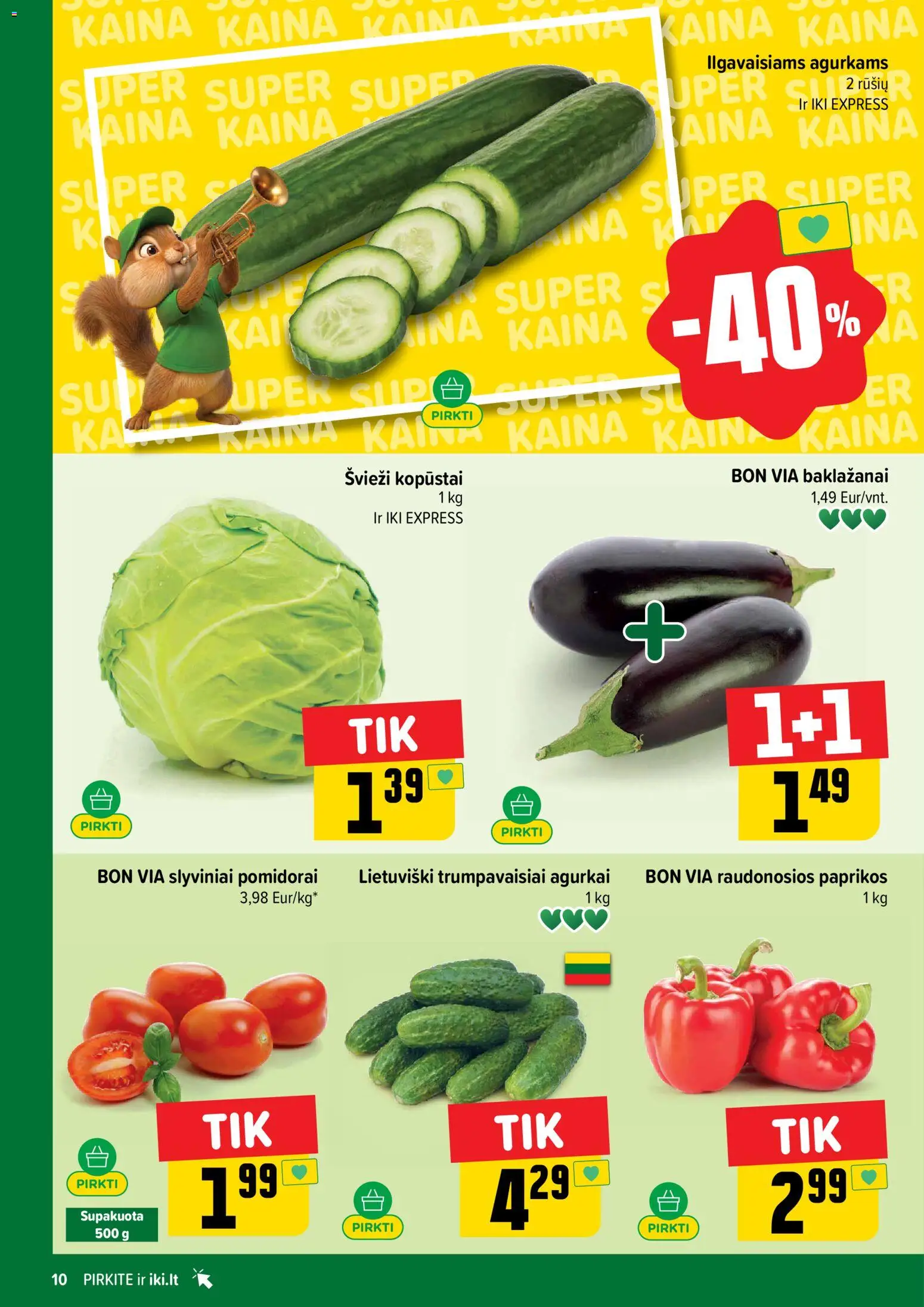 IKI akcijos nuo 27.04.2026 | Puslapis: 10 | Prekių: Agurkai, Pomidorai