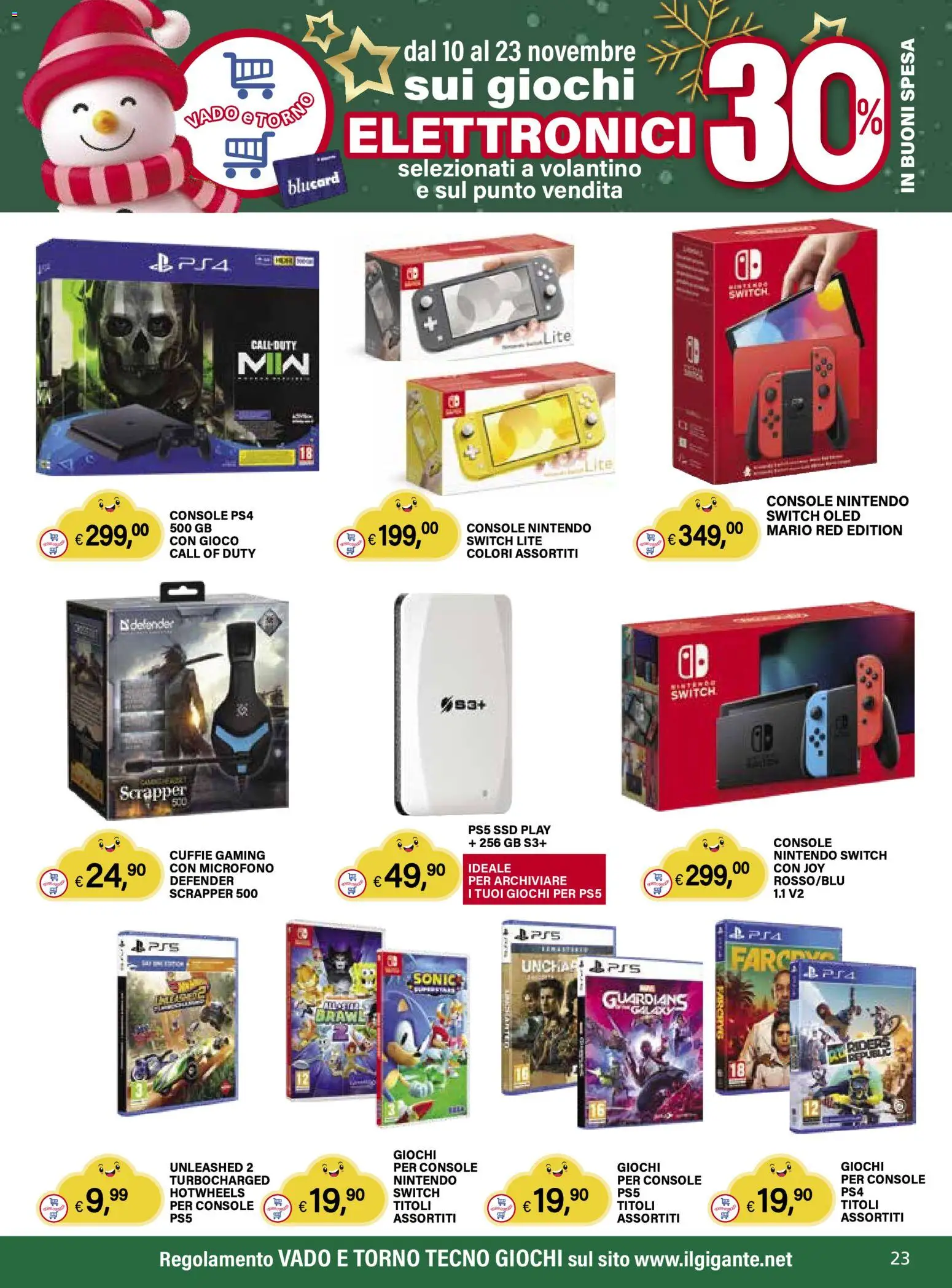 Volantino Il Gigante del 10.11.2025 | Pagina: 23 | Prodotti: Cuffie, Gioco, Microfono