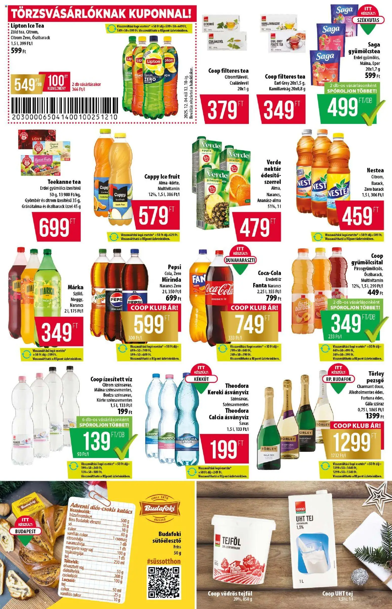 COOP akciós ujság - amely érvényes a következő dátumtól: 04.12.2025 | Oldal: 10 | Termékek: Körte, Pezsgő, Vaj, Alma