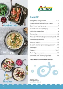 Forhåndsvisning av Ovnsbakt laks med spinatpesto og spekeskinke, Ovnsbakt laks med spinatpesto og spekeskinke gyldig fra 02.01.2026 | Side: 2 | Produkter: Prosop de baie, Nudler, Pizzadej, Приправа