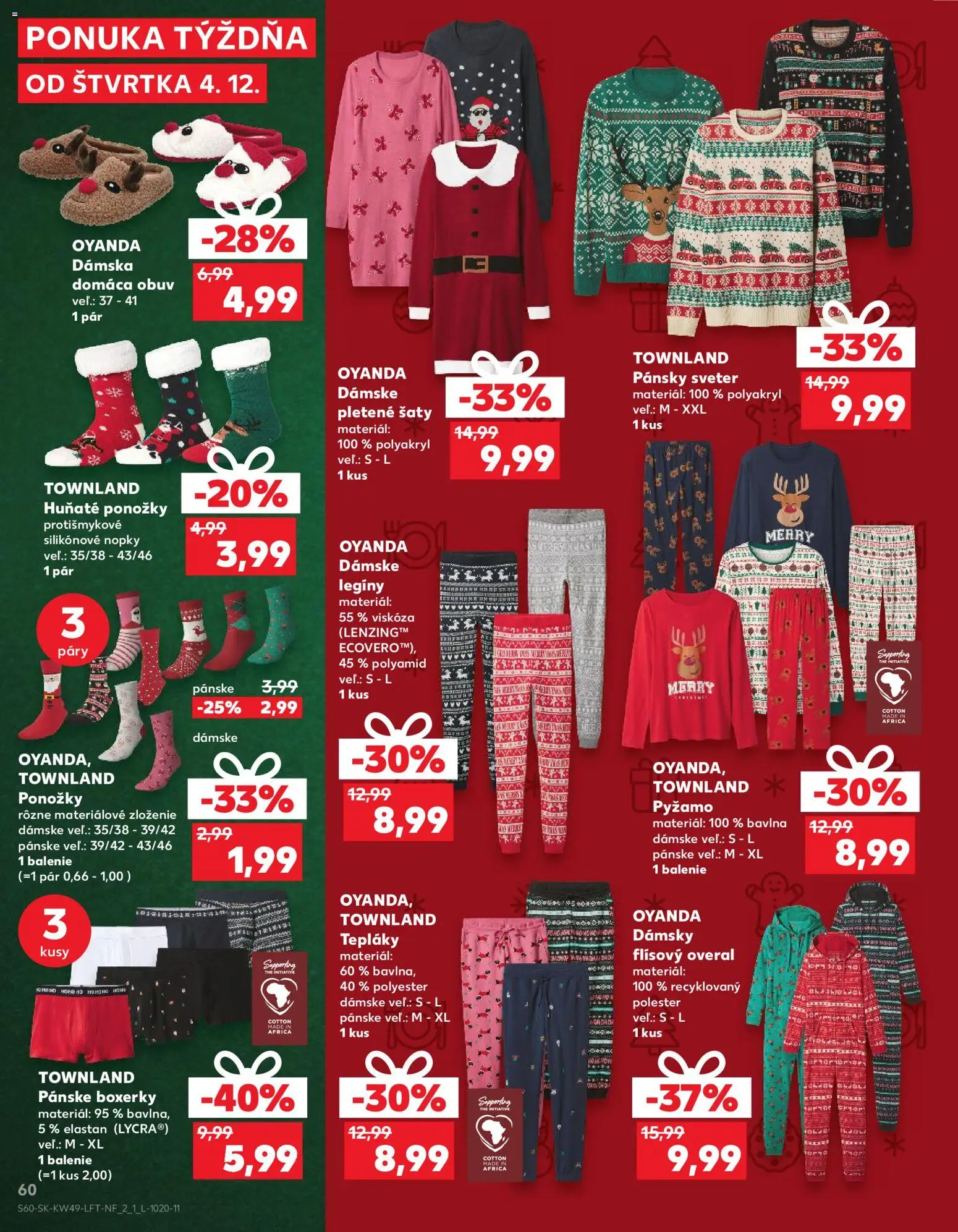 Nové Kaufland akcie – leták je platný od 04.12.2025 | Strana: 60 | Produkty: Sveter, Overal, Ponožky, Boxerky