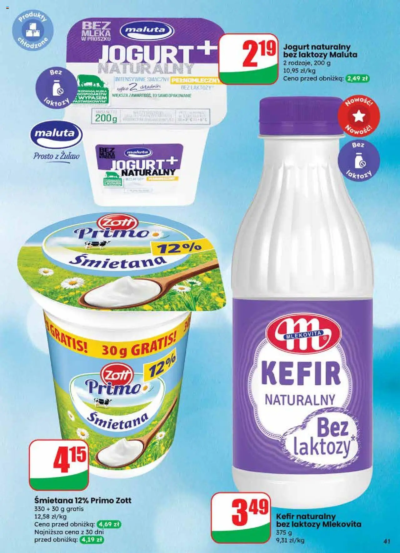 Dino Gazetka od 24.09.2025 | Strona: 41 | Produkty: Kefir, Kefir naturalny, Jogurt, Śmietana