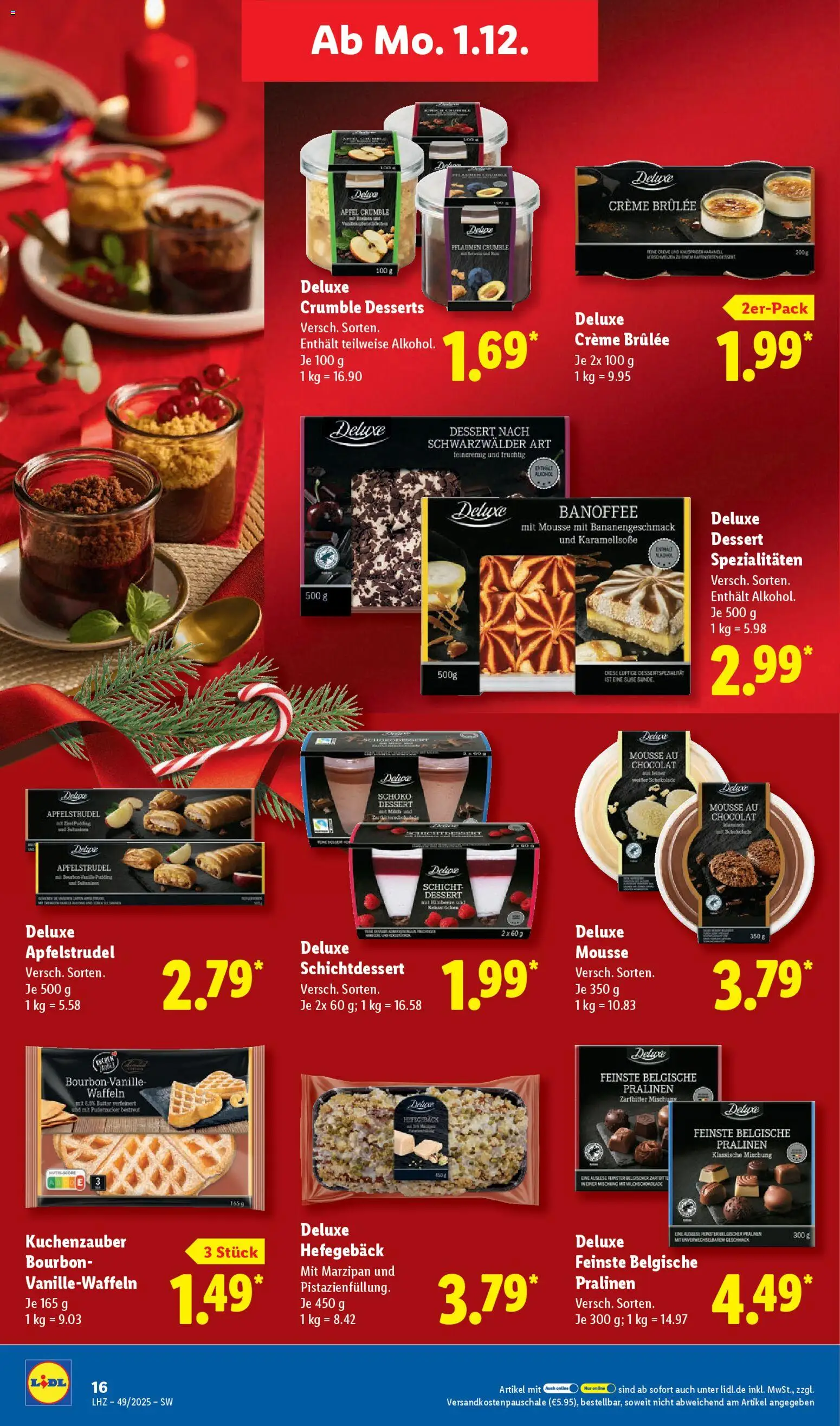Lidl Prospekt Gundelsheim – gültig ab 01.12.2025 | Seite: 26 | Produkte: Pflaumen, Schokolade, Waffeln, Creme brulee