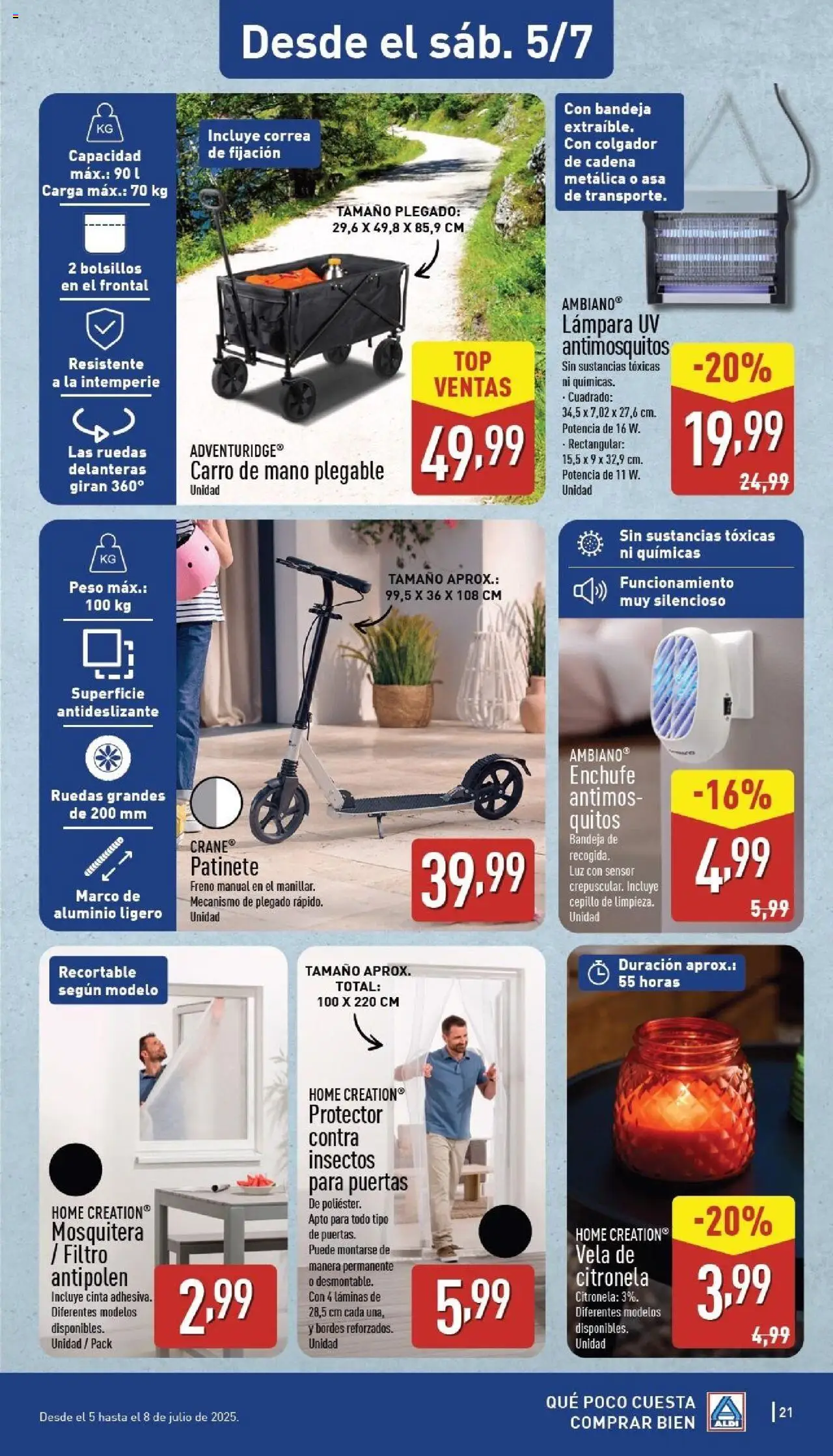 Aldi folleto Península │ válido desde el 30.06.2025 | Página: 21 | Productos: Cepillo, Vela, Marco, Bandeja