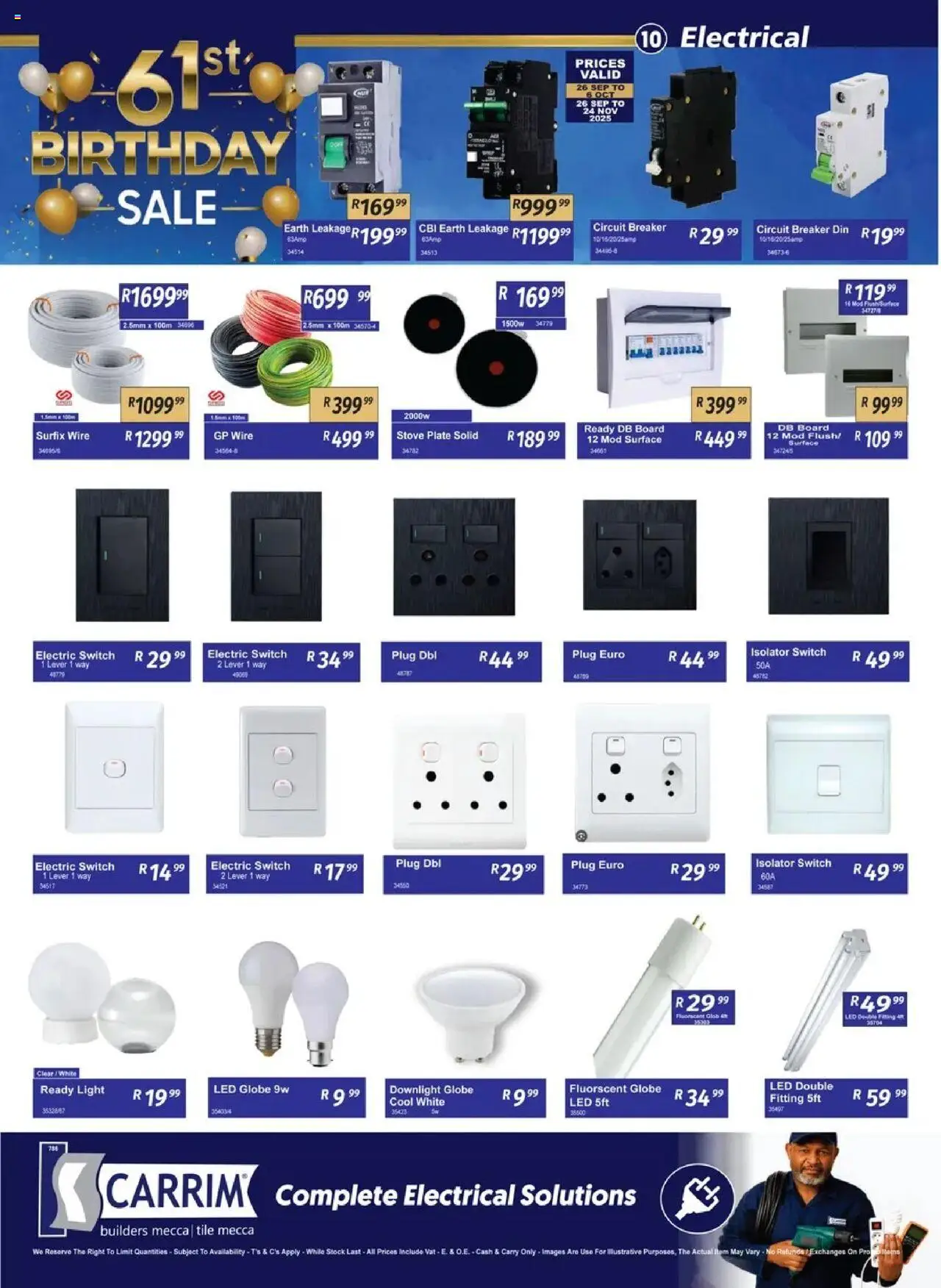 New K. Carrim catalogue – valid from 26.09.2025 | Page: 10 | Products: Stove, Plate, Switch, Stock