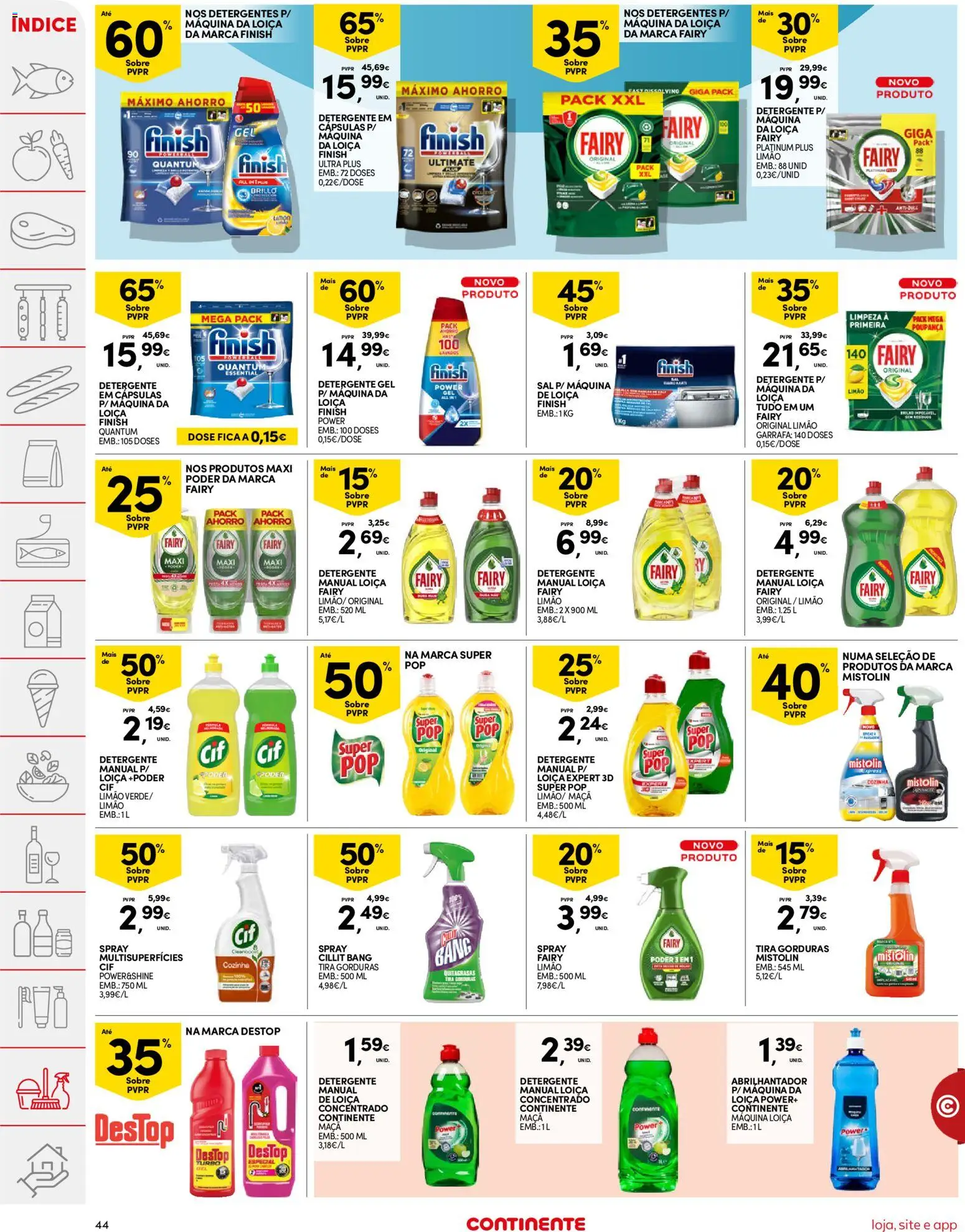 Continente folheto │ válido de 21.04.2026 | Página: 44 | Produtos: Abrilhantador, Detergente, Sal, Maça