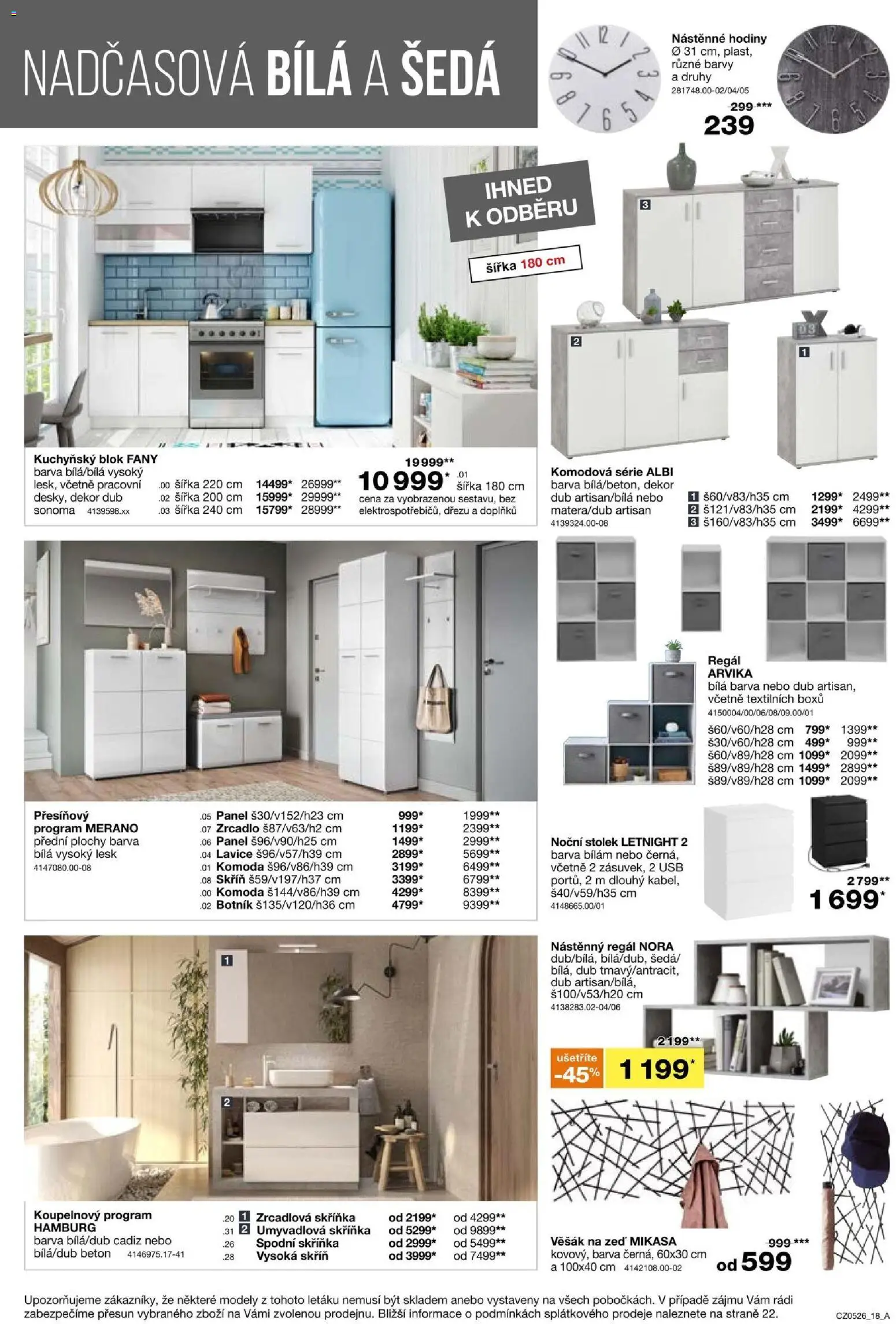 Sconto nábytek leták od 25.03.2026 | Strana: 18 | Produkty: Hodiny, Modely, Skříňka, Věšák