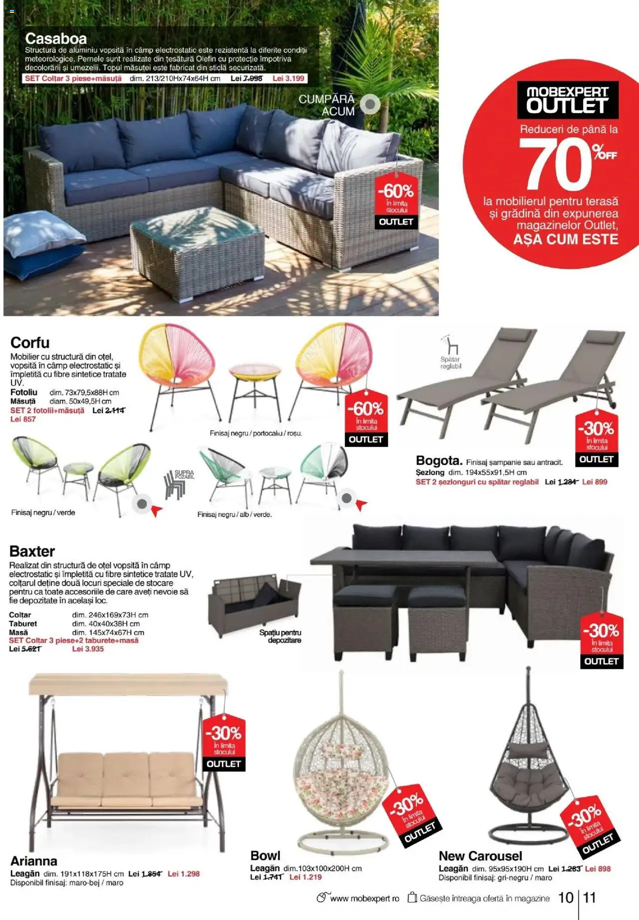 Noul catalog Mobexpert – valabil de la 04.09.2025 | Pagină: 11 | Produse: Șezlong, Masă, Colțar, Taburet
