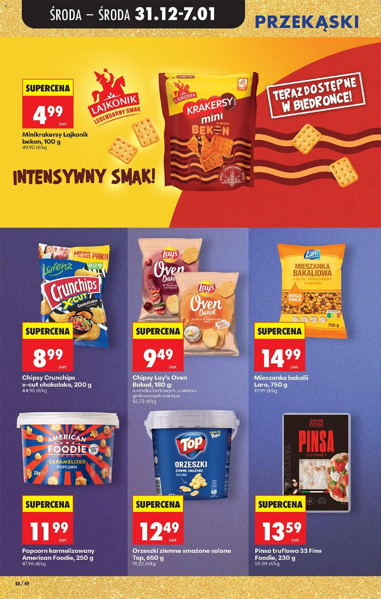 Biedronka gazetka - Oferta w tym tygodniu od 31.12.2025 | Strona: 58 | Produkty: Top, Chipsy, Krakersy, Orzeszki ziemne