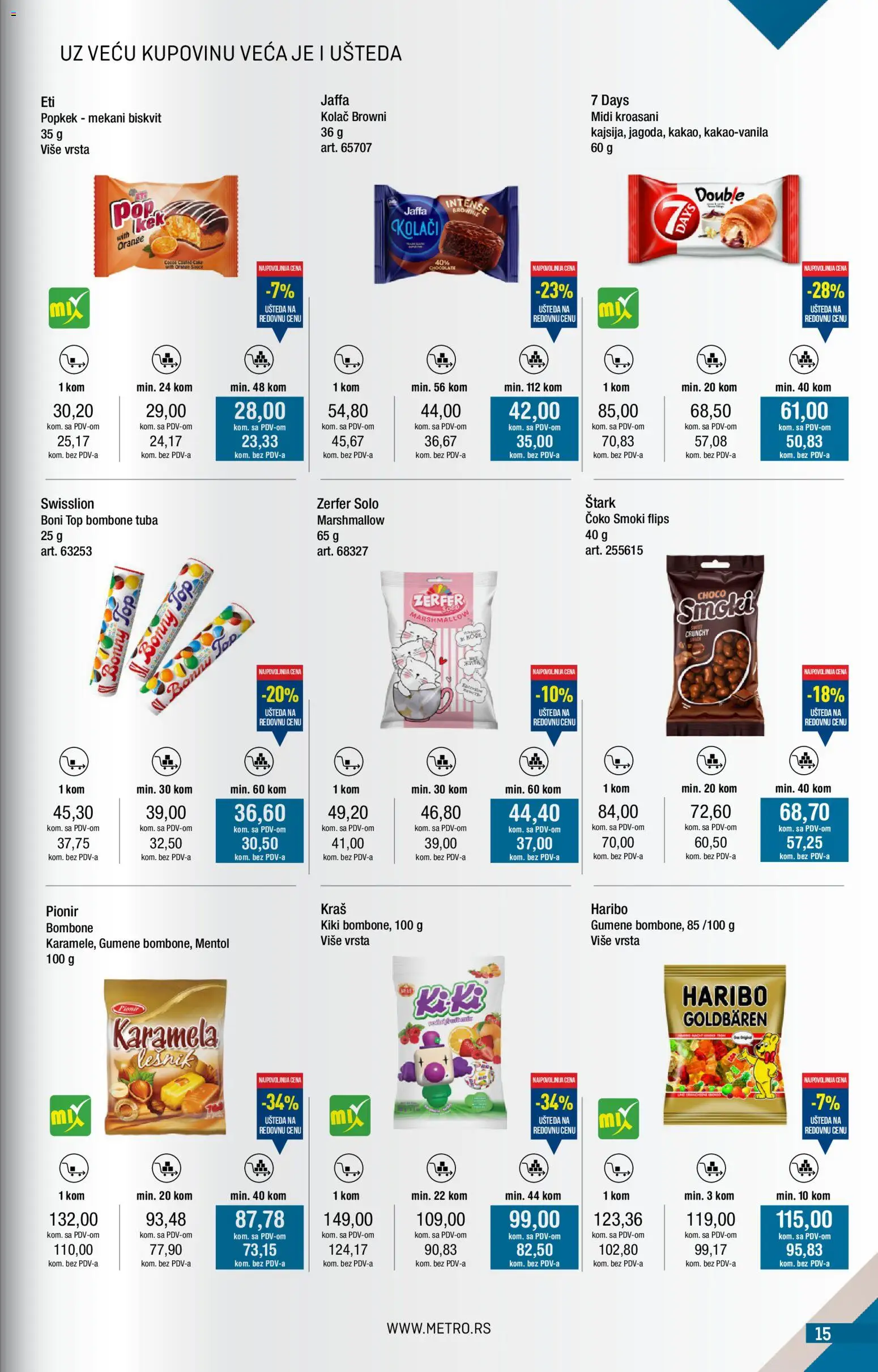 Metro katalog - važi od 01.12.2025 | Strana: 15 | Proizvode: Smoki, Lešnik, Haribo, Marshmallow