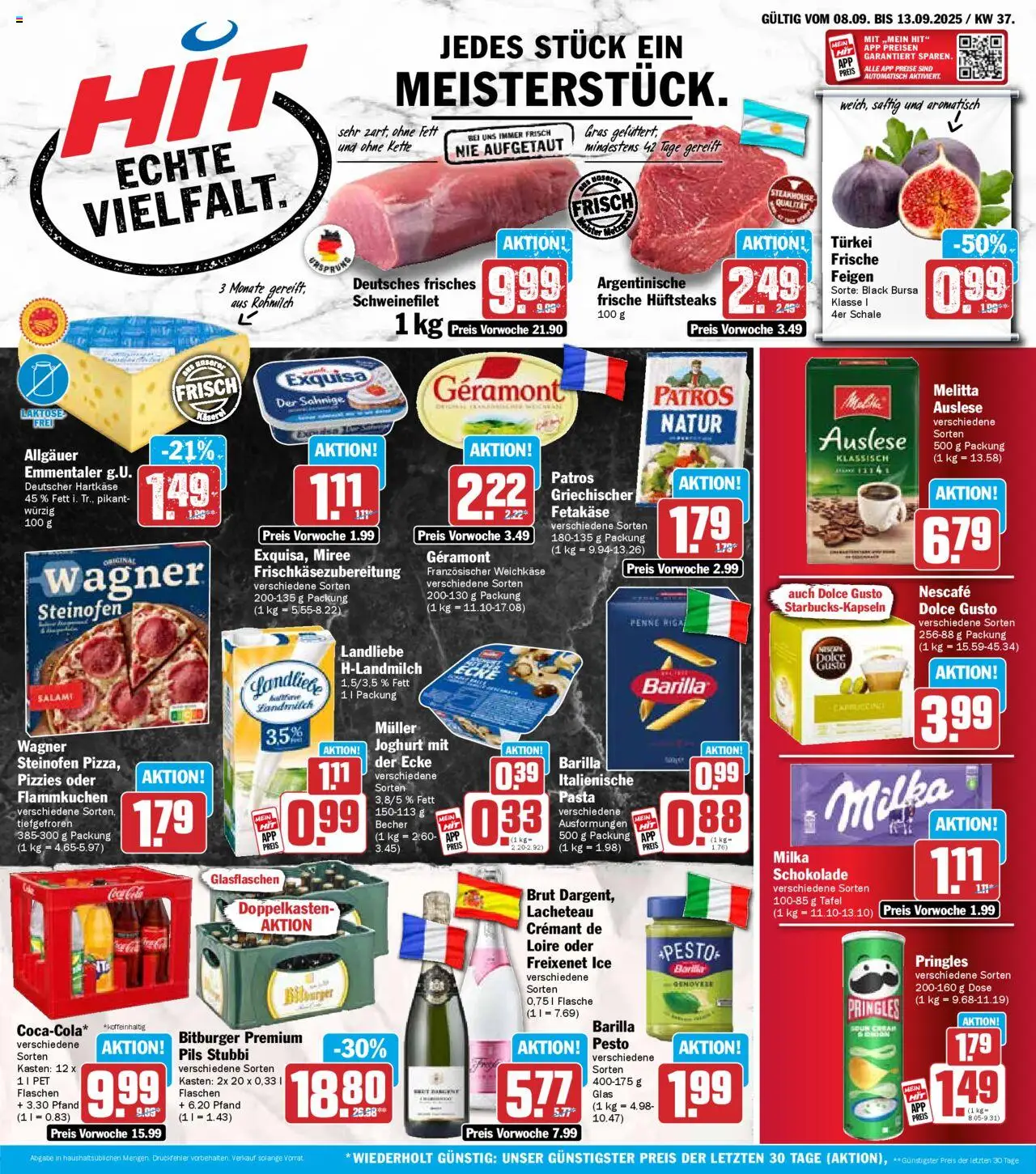 HIT - Wochenprospekt – gültig ab 08.09.2025 | Seite: 1 | Produkte: Bitburger, Pils, Salami, Pringles