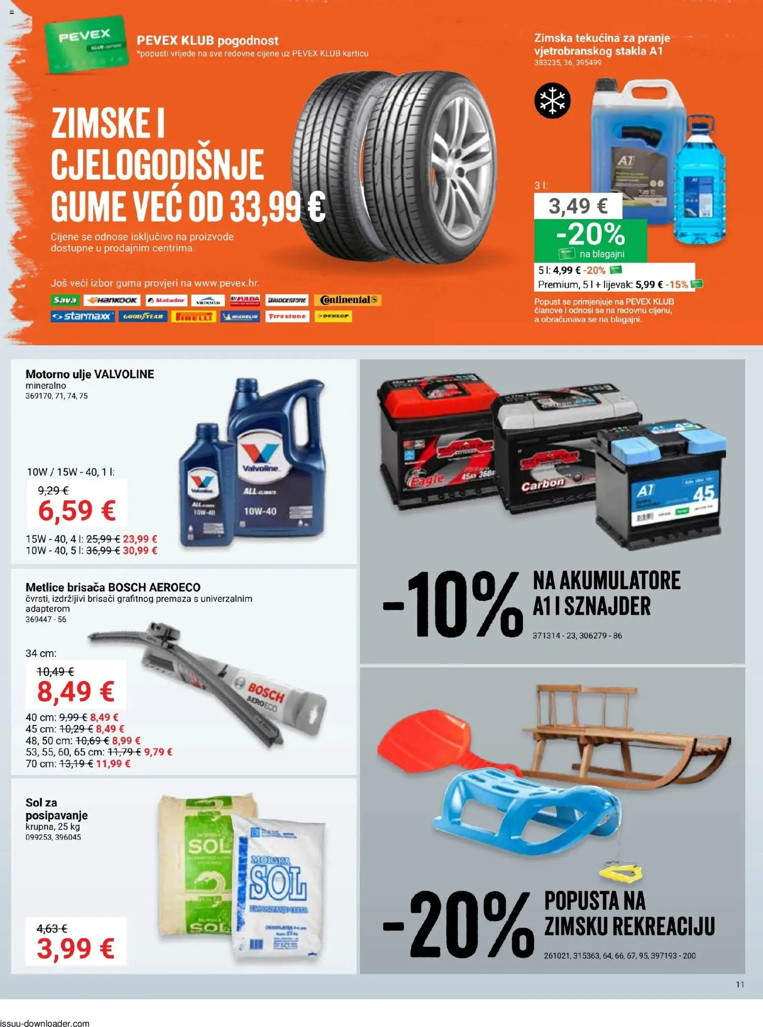 Pevex katalog | vrijedi od 08.01.2026 | Stranica: 11 | Proizvodi: Motorno ulje, Ulje, Sol