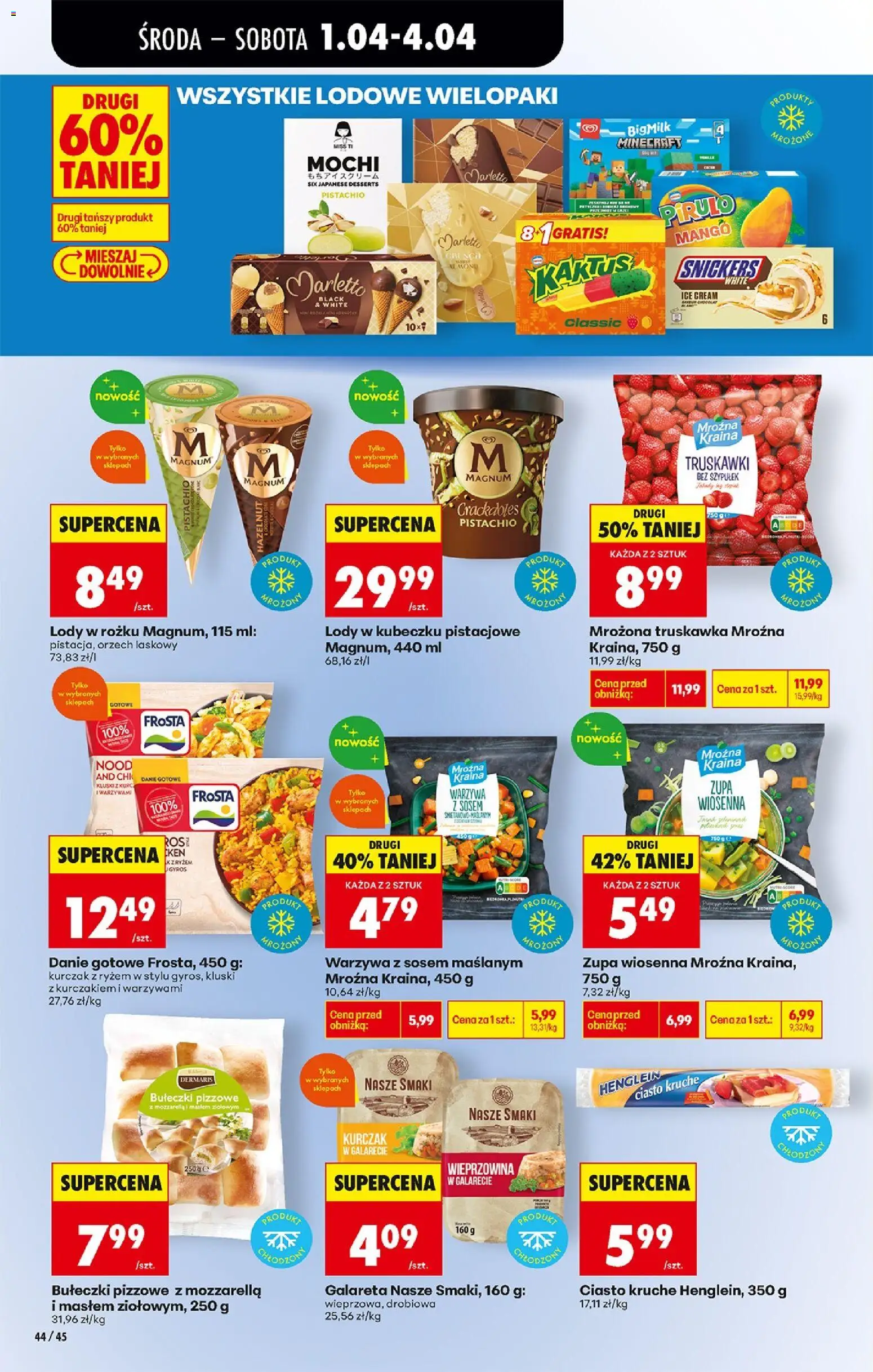 Biedronka gazetka od środy od 01.04.2026 | Strona: 50 | Produkty: Kurczak, Ciasto, Pizza, Lody