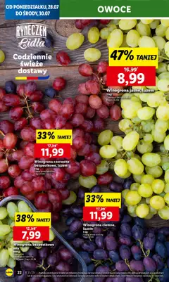 Lidl Gazetka od 28.07.2025 | Strona: 28 | Produkty: Winogrona, Winogrona bezpestkowe, Owoce