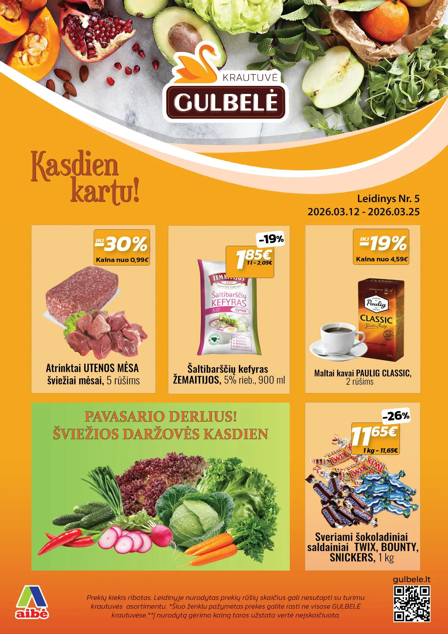 Gulbele akcijos nuo 12.03.2026 | Puslapis: 1 | Prekių: Saldainiai