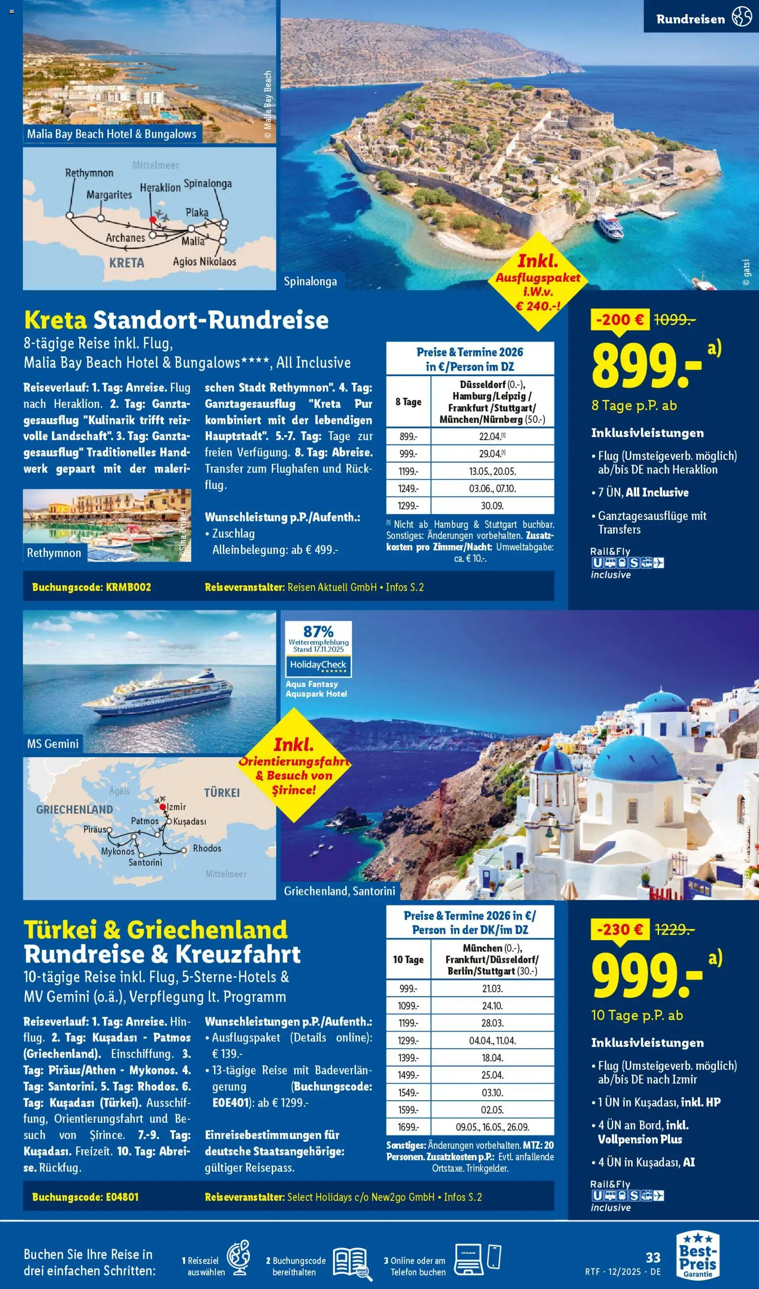 Lidl Reisen Dezember/Januar Reise-Highlights – gültig ab 12.12.2025 | Seite: 33 | Produkte: HP, Telefon