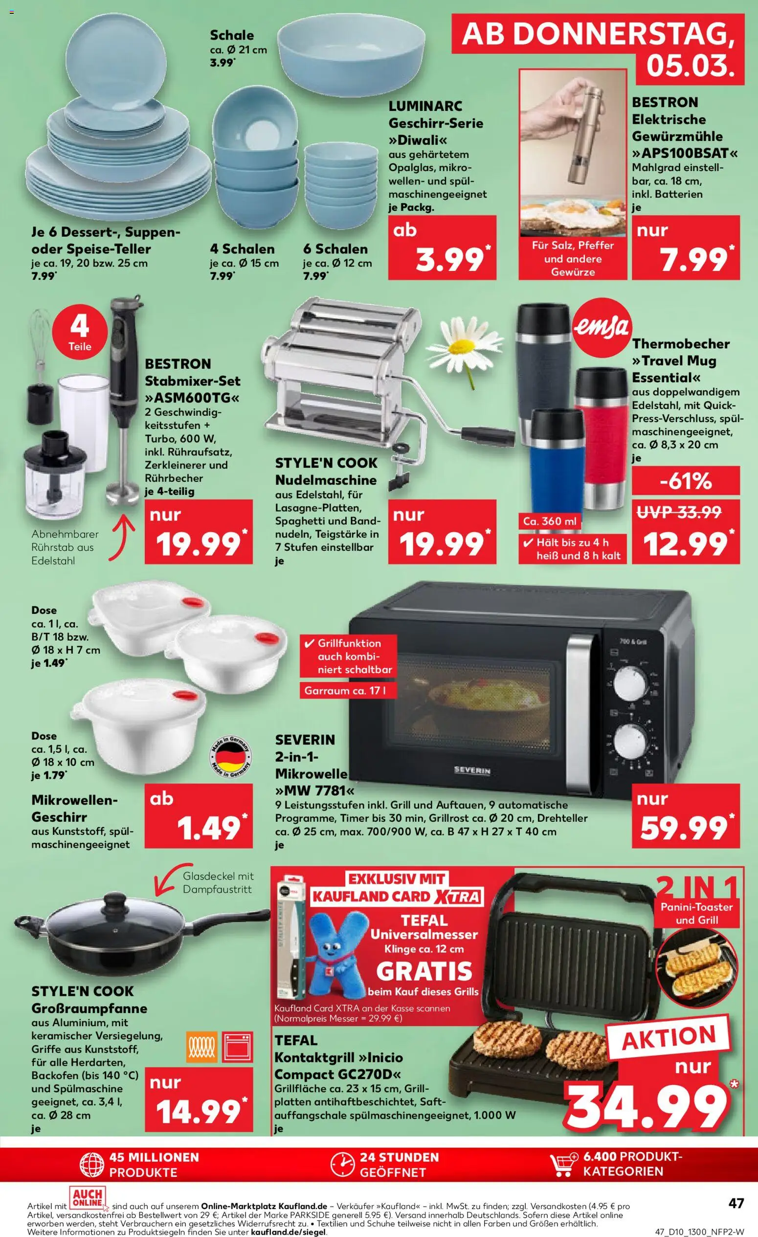 Kaufland prospekt Köln	 – gültig ab 05.03.2026 | Seite: 47 | Produkte: Mikrowelle, Grill, Batterien, Pfeffer