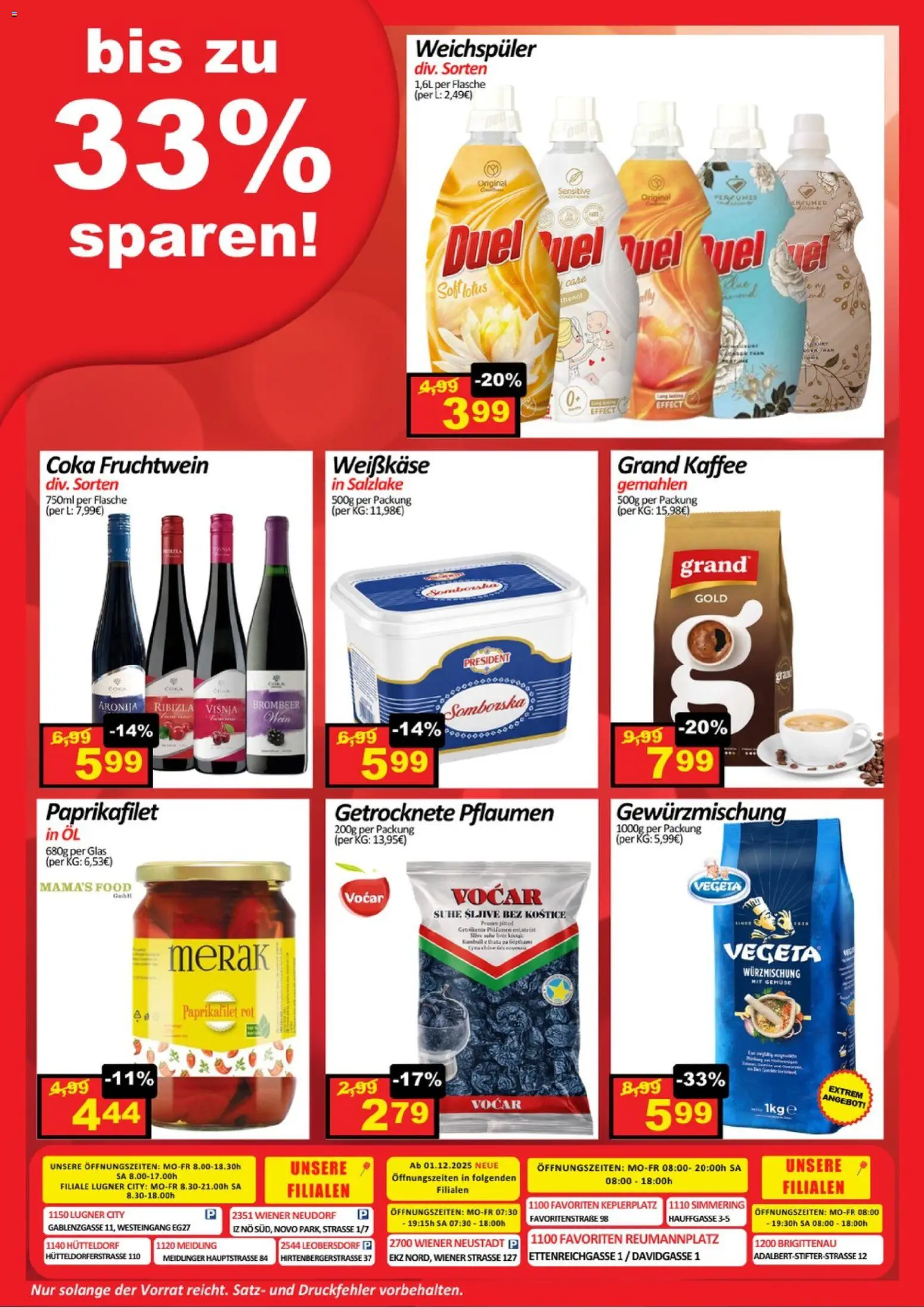 Wurstico Abholmarkt Flugblatt gültig ab 26.02.2026 | Seite: 3 | Produkte: Gemüse, Öl, Kaffee, Weichspüler