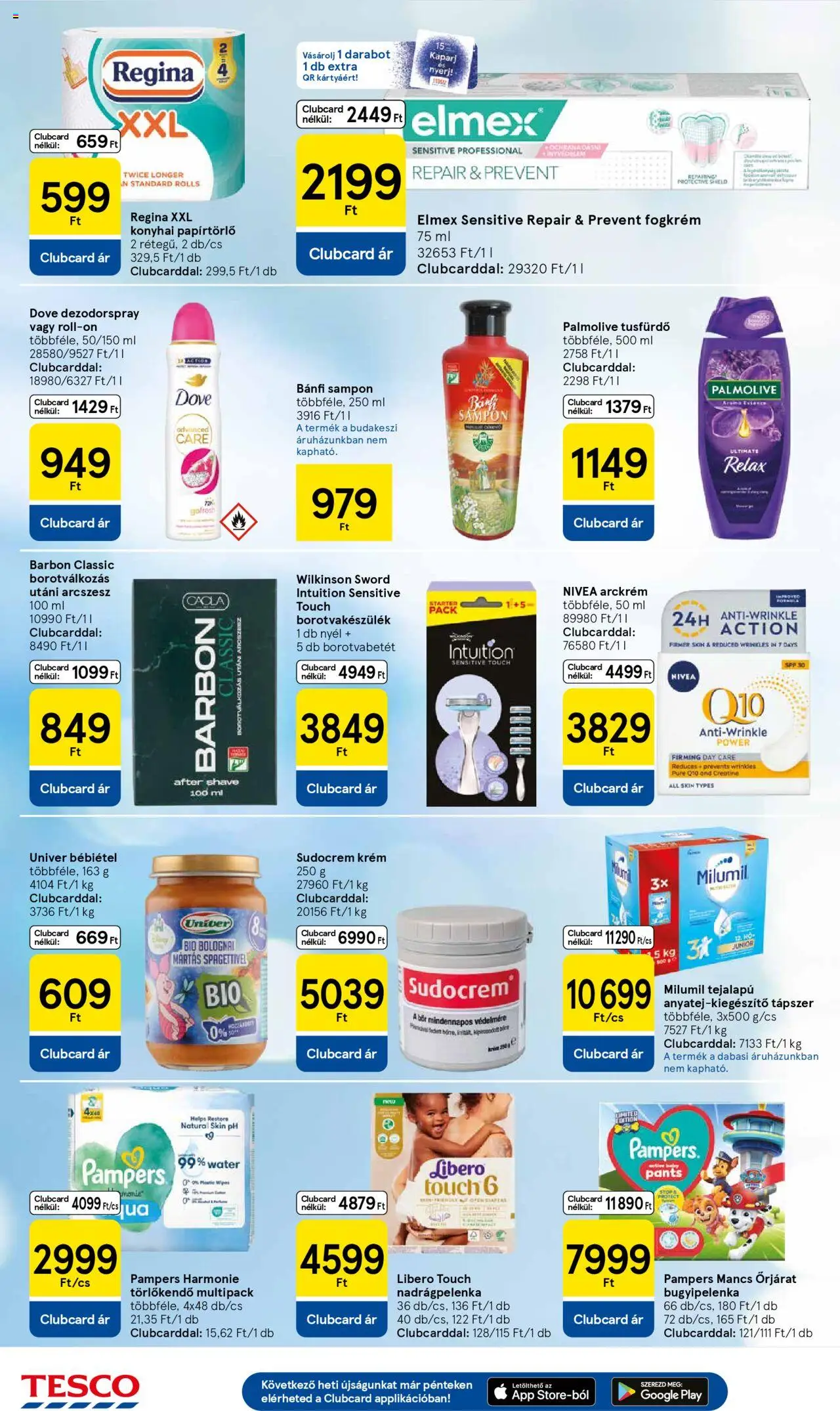 Tesco akciós ujság - amely érvényes a következő dátumtól: 14.08.2025 | Oldal: 8 | Termékek: Pampers, Borotvabetét, Tusfürdő, Fogkrém