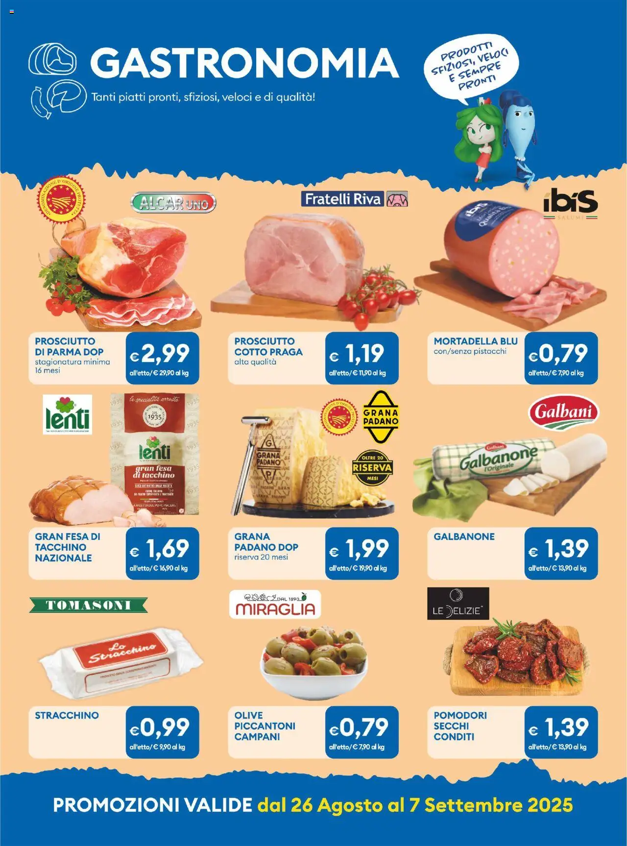Volantino MD Discount del 26.08.2025 | Pagina: 12 | Prodotti: Arrosto, Prosciutto di Parma, Olive, Grana Padano