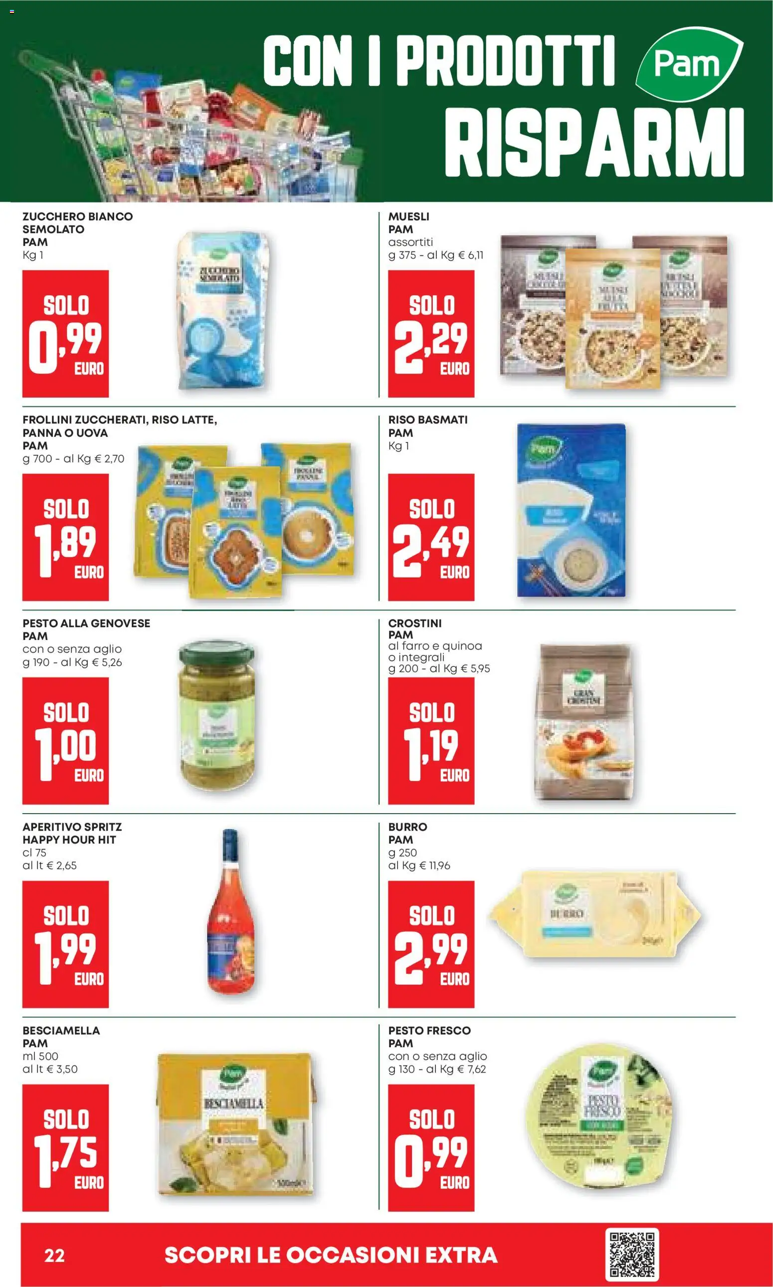 Volantino PAM del 26.03.2026 | Pagina: 22 | Prodotti: Muesli, Riso Basmati, Pesto, Besciamella
