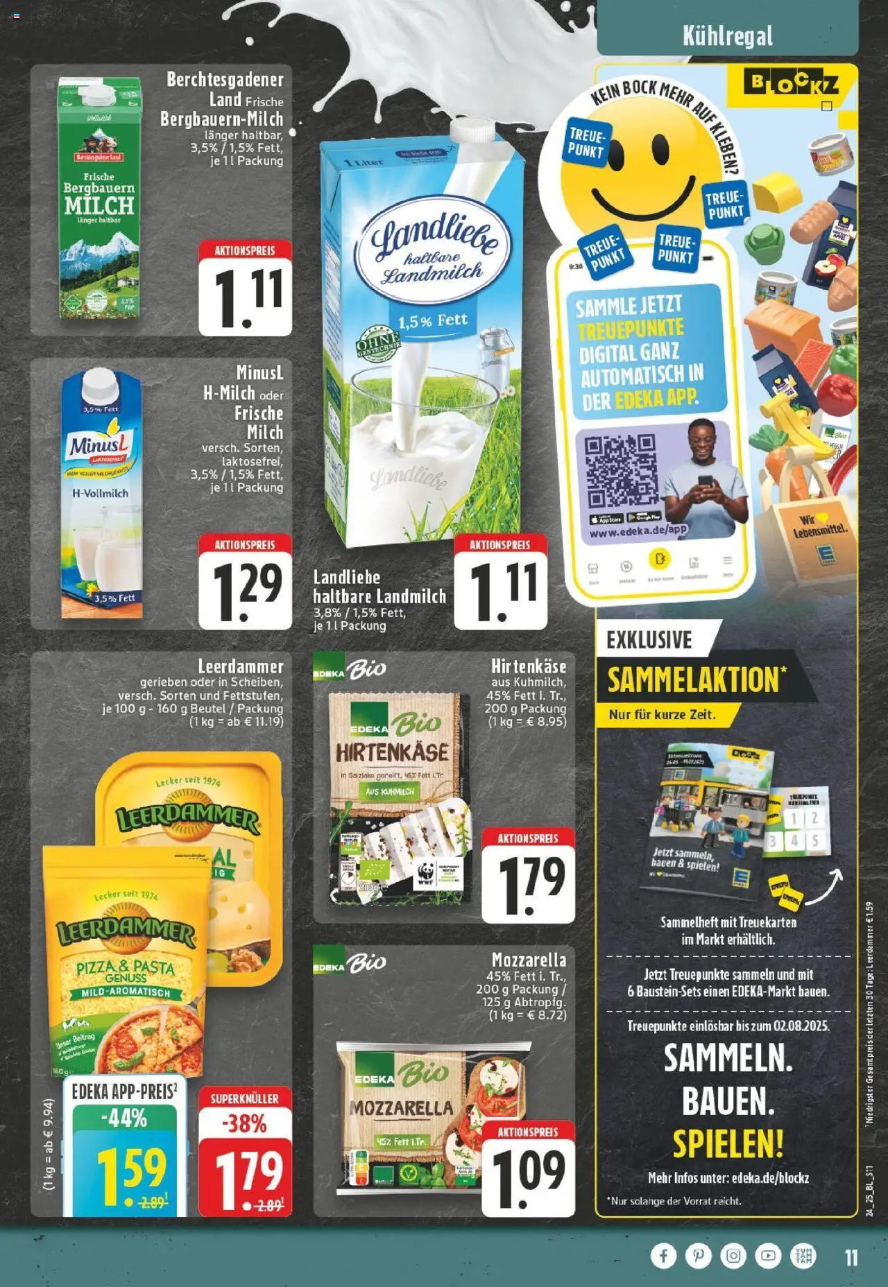 Edeka prospekt Schwerte - Holzen	 - gültig ab dem 08.06.2025 | Seite: 11 | Produkte: Mozzarella, Leerdammer, Pasta, Pizza