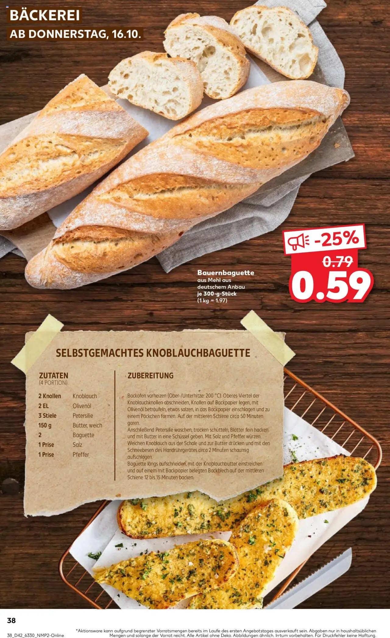 Kaufland prospekt Kiel	 – gültig ab 16.10.2025 | Seite: 38 | Produkte: Mehl, Baguette, Salz, Petersilie