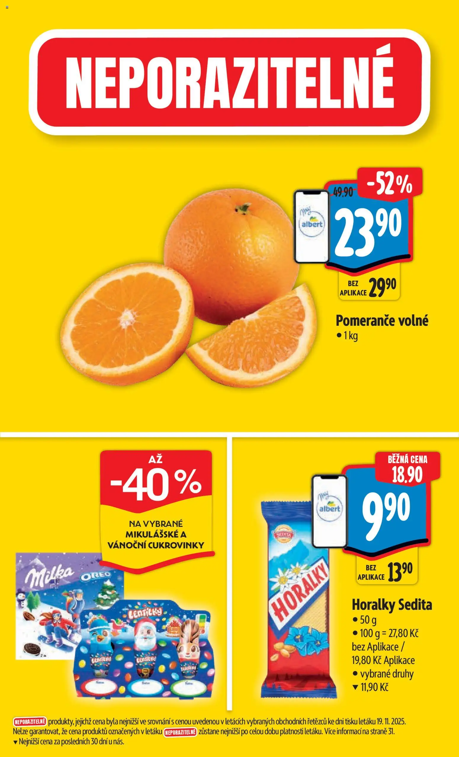 Albert leták - Hypermarket od 26.11.2025 | Strana: 5 | Produkty: Pomeranče, Horalky, Oreo, Lentilky
