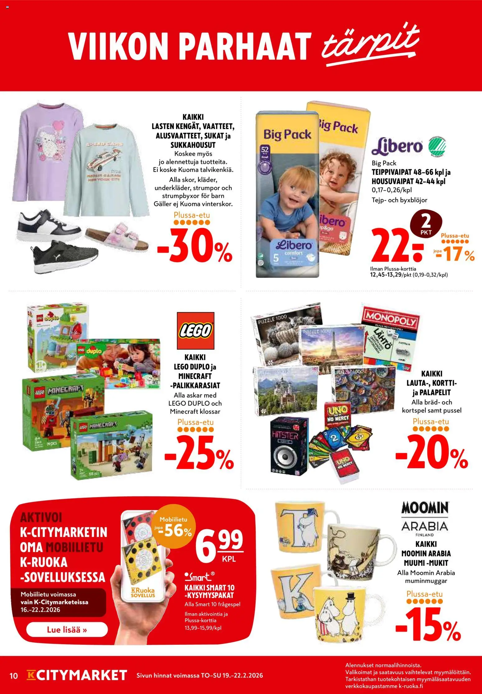 K-Citymarket tarjoukset – voimassa 19.02.2026 alkaen | Sivu: 10 | Tuotteet: Sukkahousut, Sukat