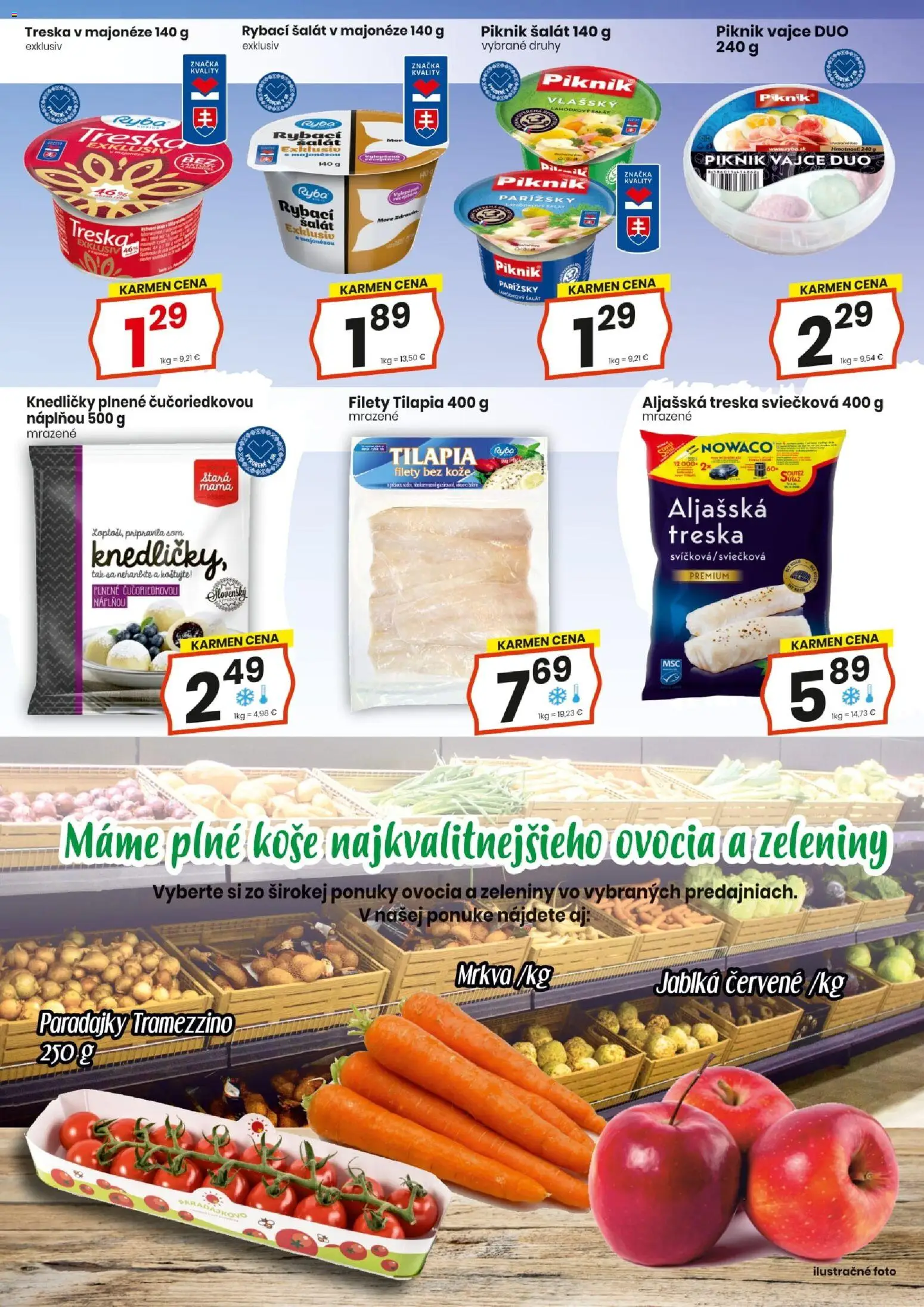 Nové KARMEN CBA akcie – leták je platný od 20.11.2025 | Strana: 10 | Produkty: Paradajky, Ryba, Šalát, Treska